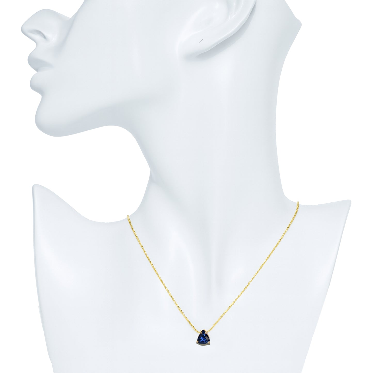 14k Sapphire Triangle Shape Necklace