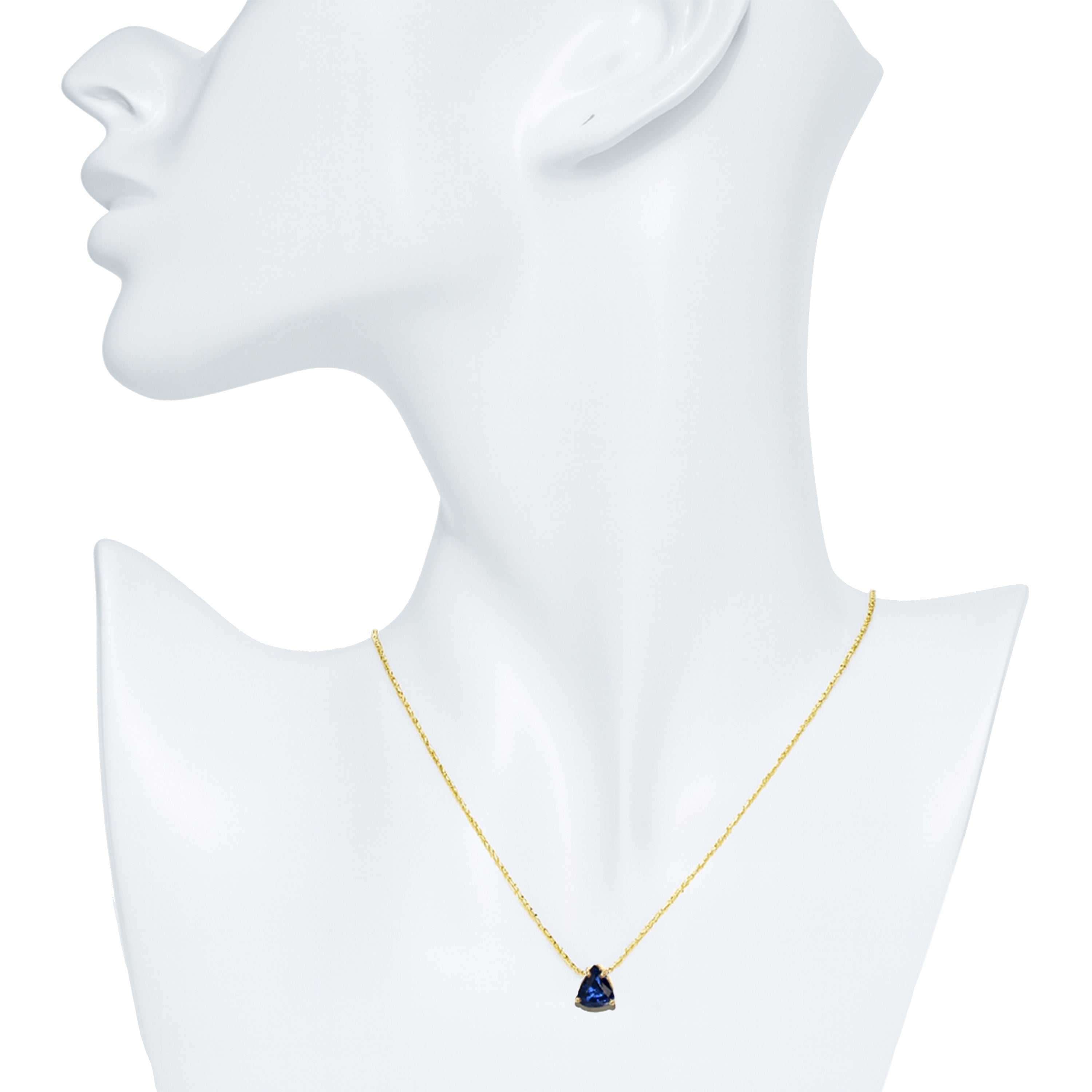 14k Sapphire Triangle Shape Necklace