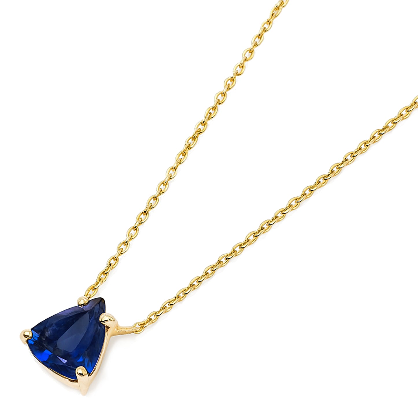 14k Sapphire Triangle Shape Necklace