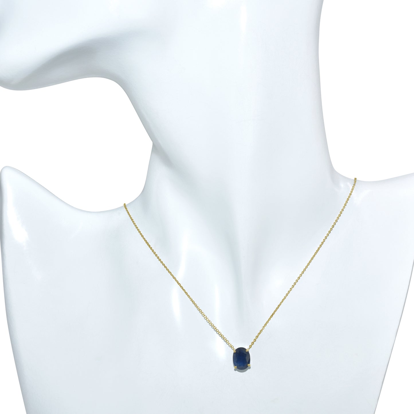 14k Sapphire Oval Shape Necklace