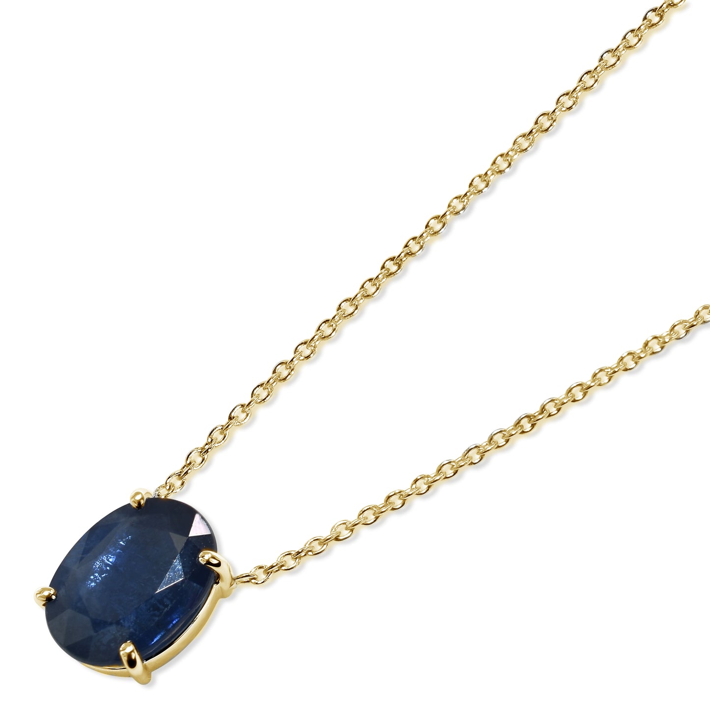 14k Sapphire Oval Shape Necklace