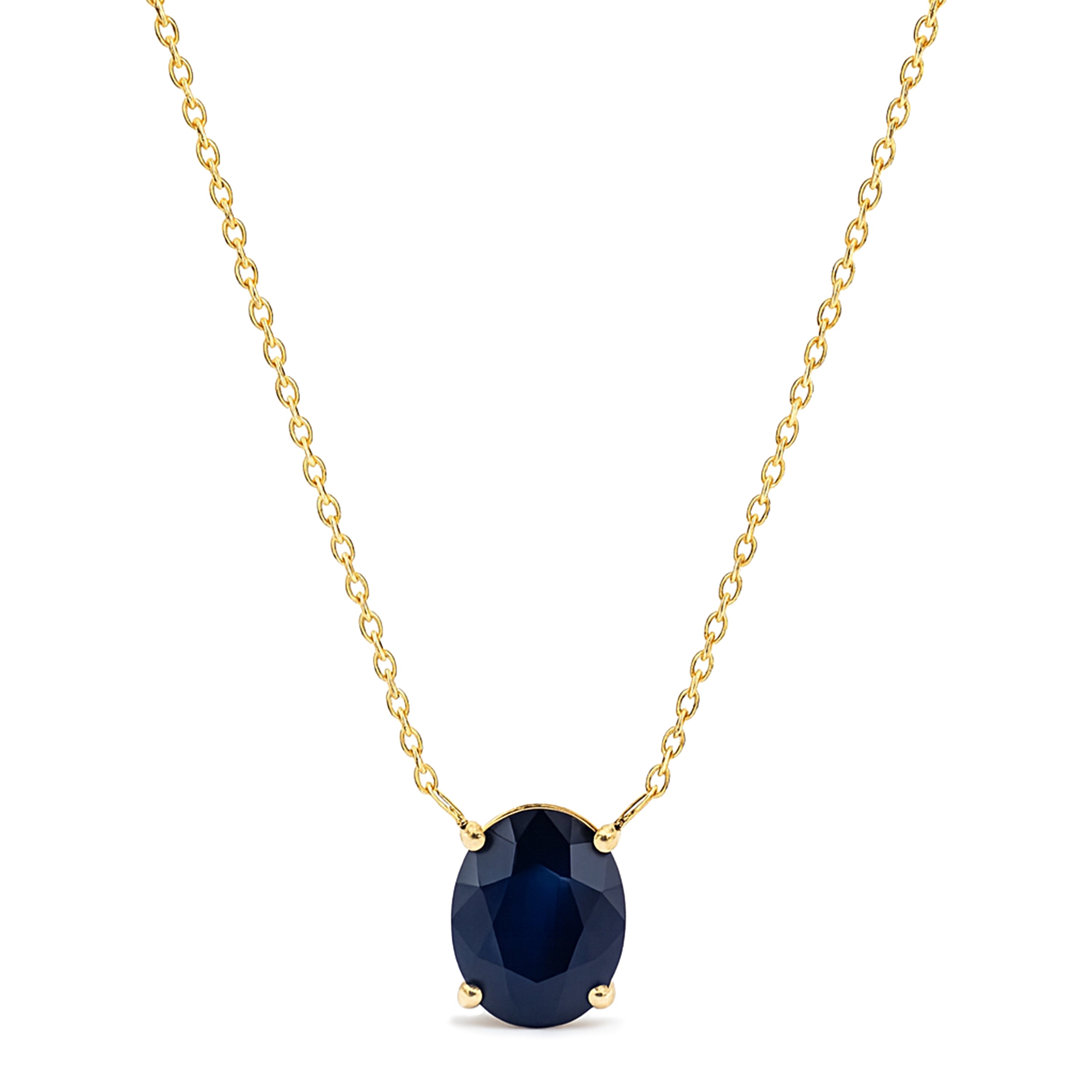 14k Sapphire Oval Shape Necklace