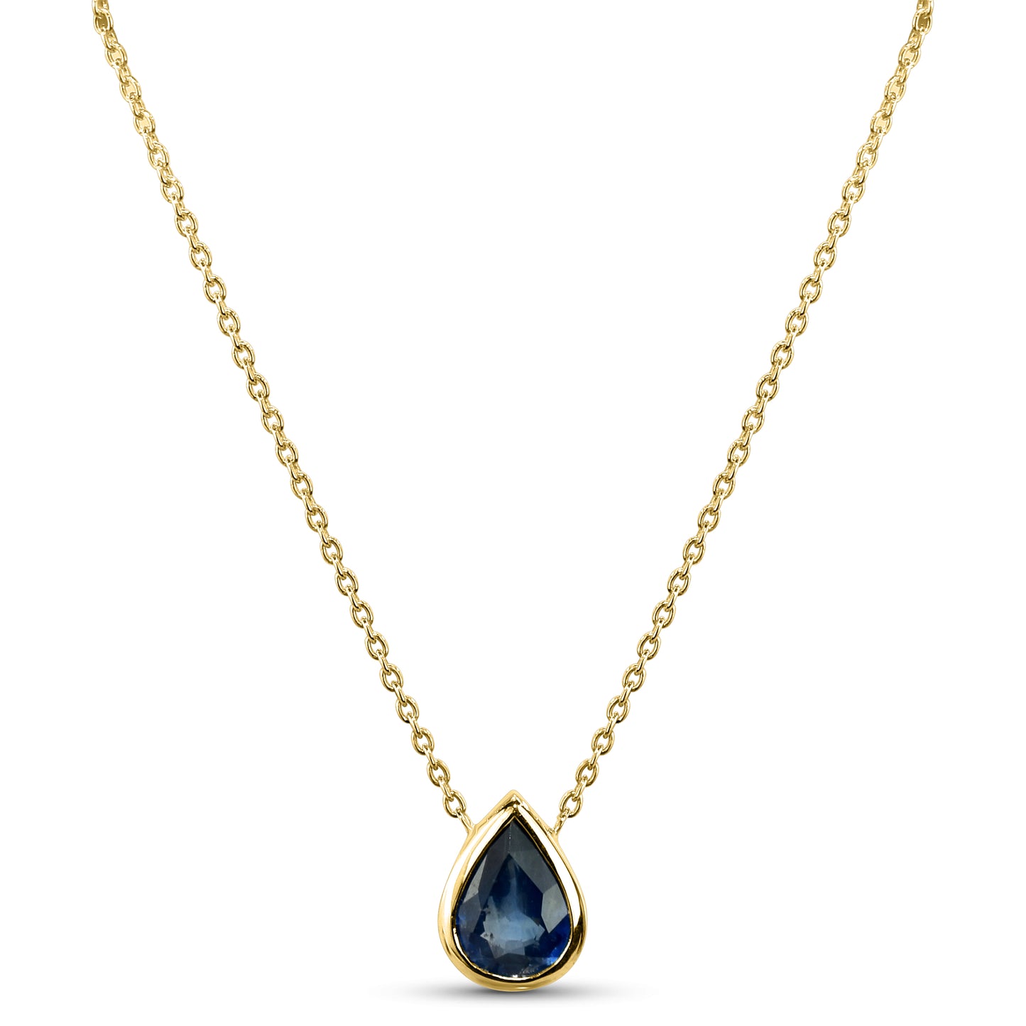 14k Sapphire Pear Shape Necklace