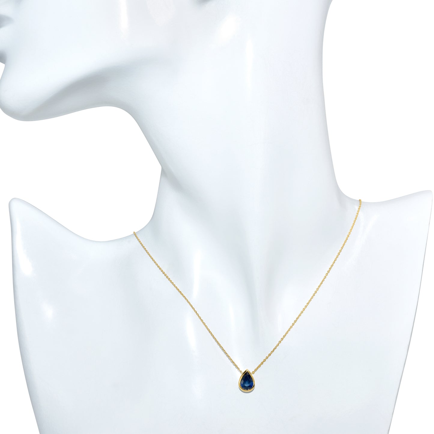 14k Sapphire Pear Shape Necklace