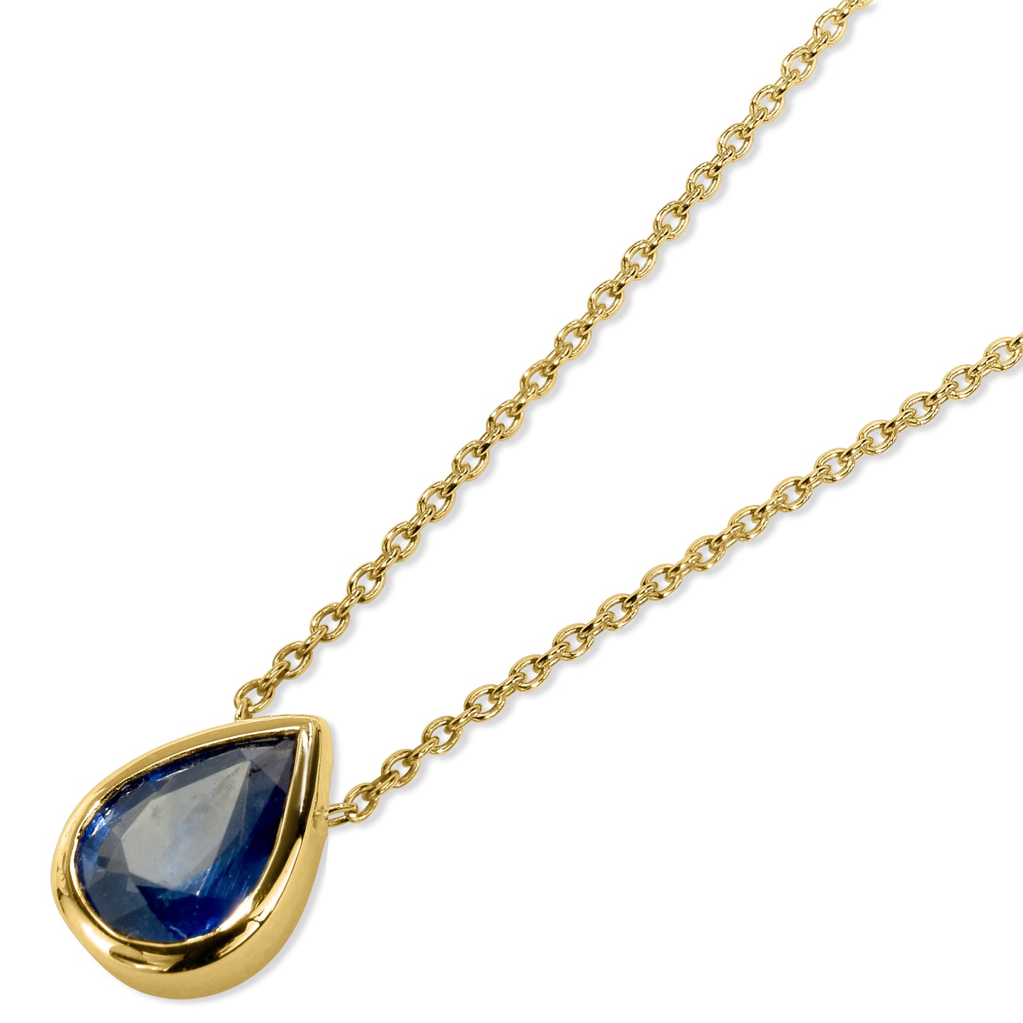 14k Sapphire Pear Shape Necklace