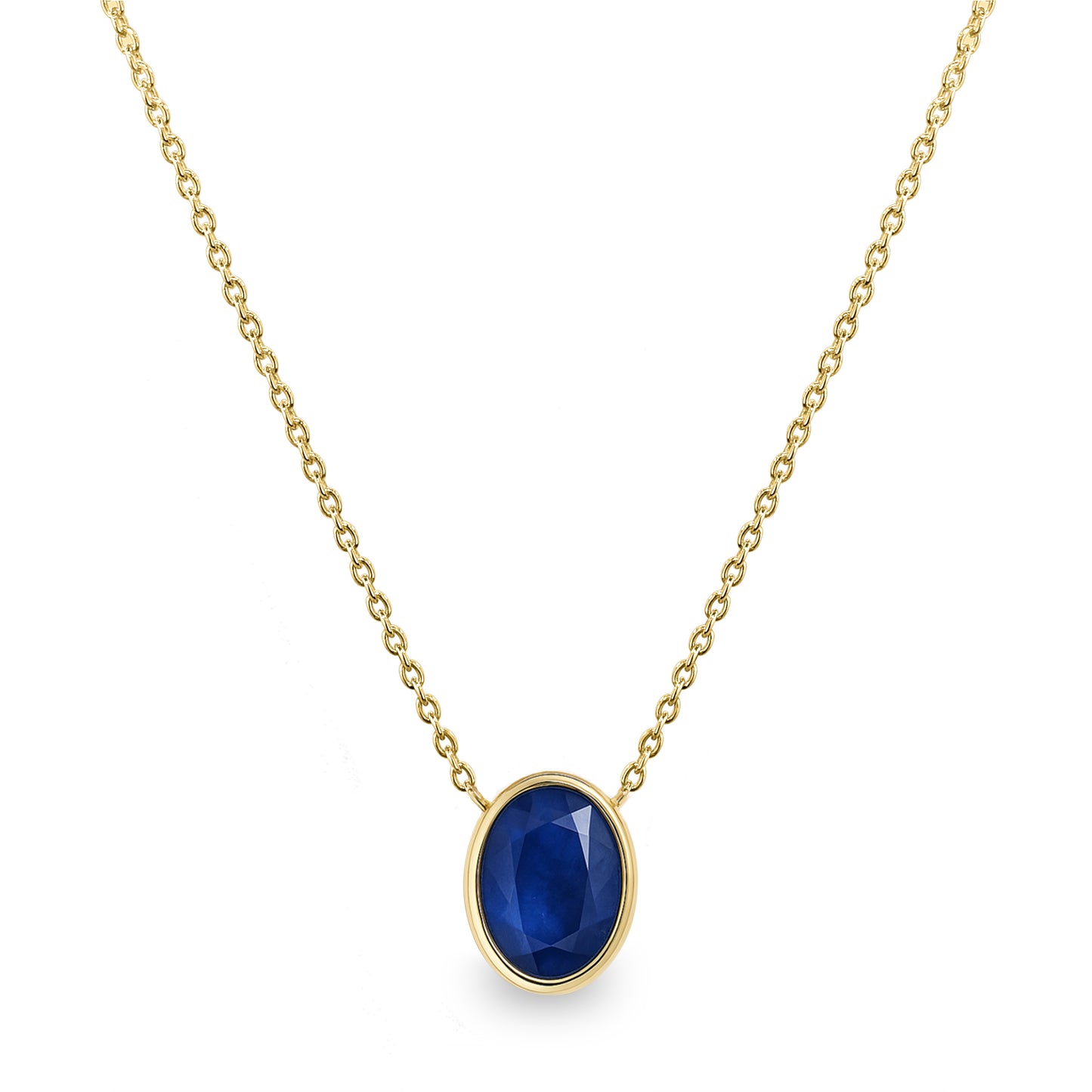 14k Sapphire Oval Shape Necklace
