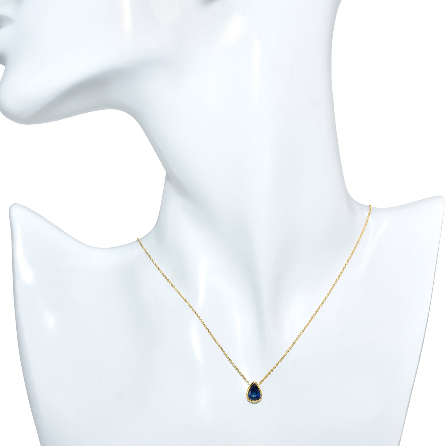 14k Sapphire Pear Shape Necklace