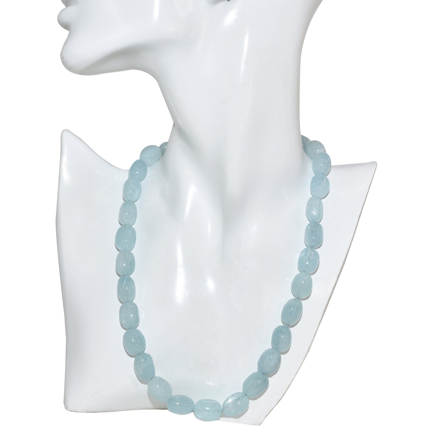 14k Aquamarine Nugget Knotted Necklace