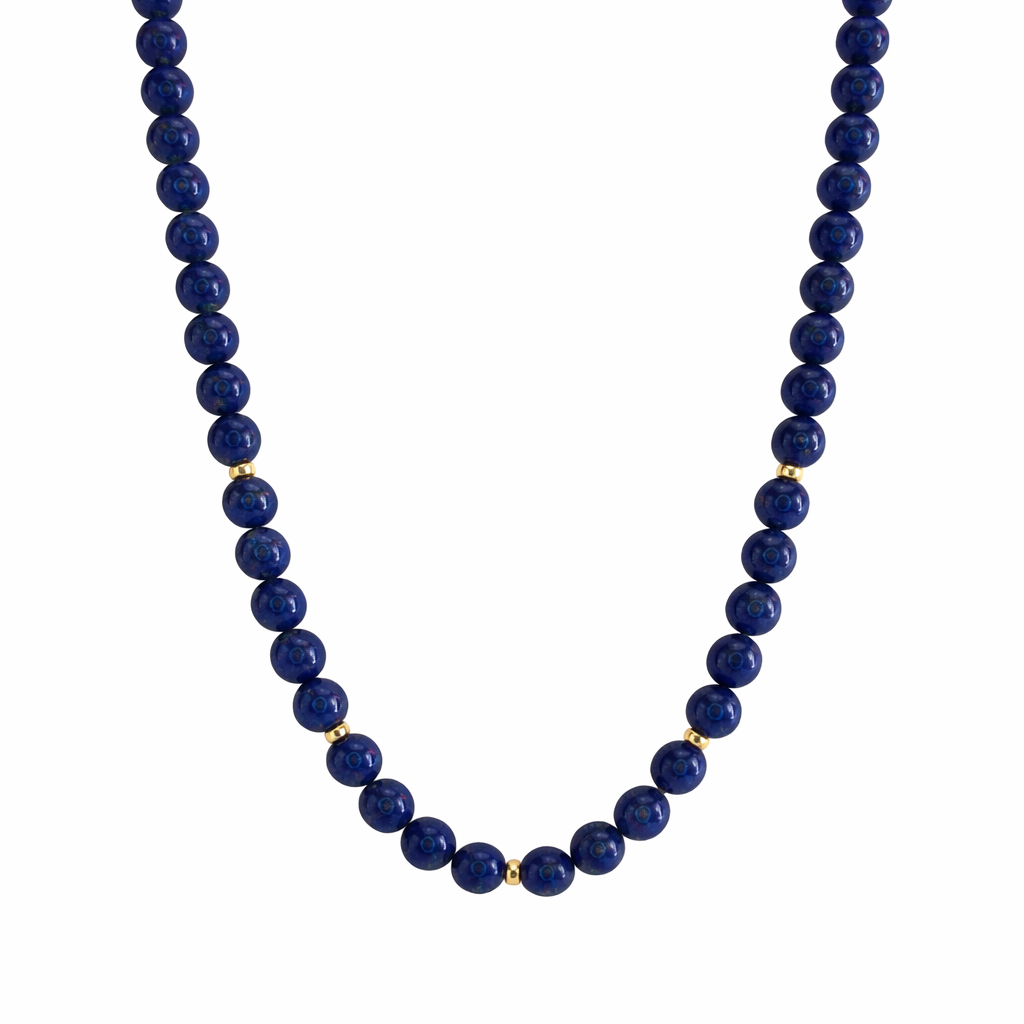 14k Lapis Gold Roundel Necklace