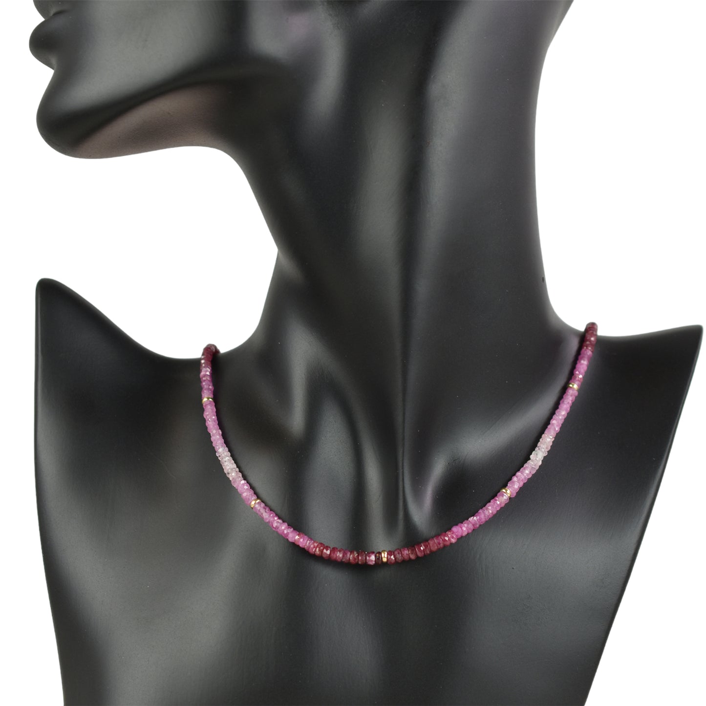 14k Shades of Gemstones and Gold Roundel Necklace