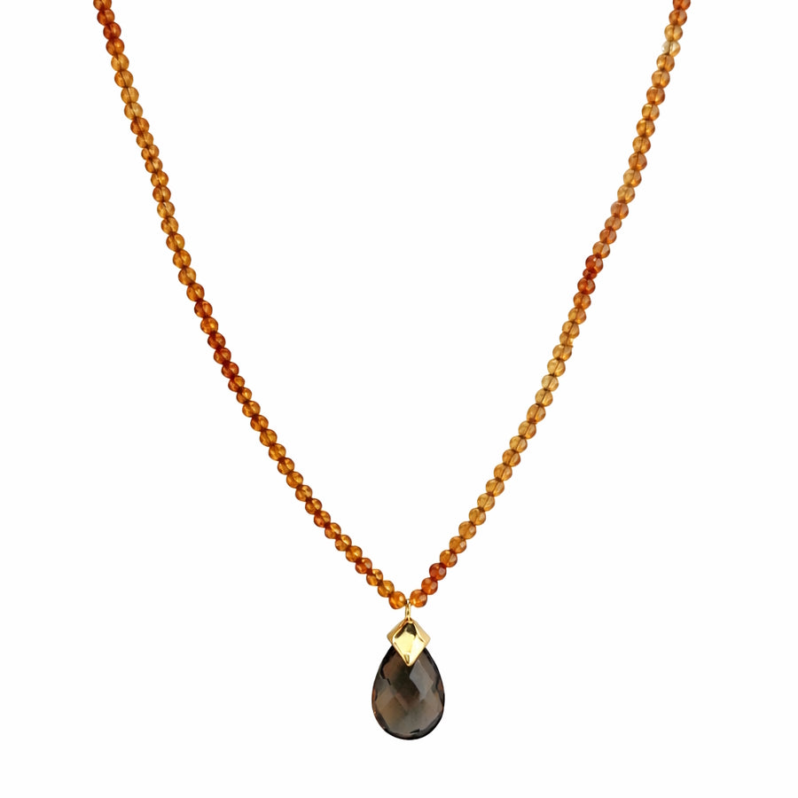 14k Gemstones Small Beads with Mix Pendant Necklace