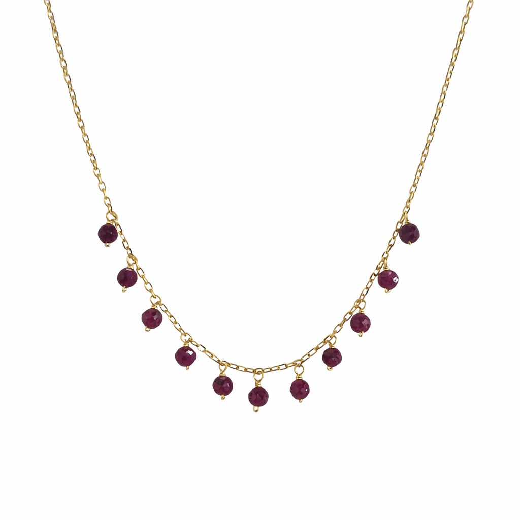 14k Dyed Gemstone Dangle Necklace