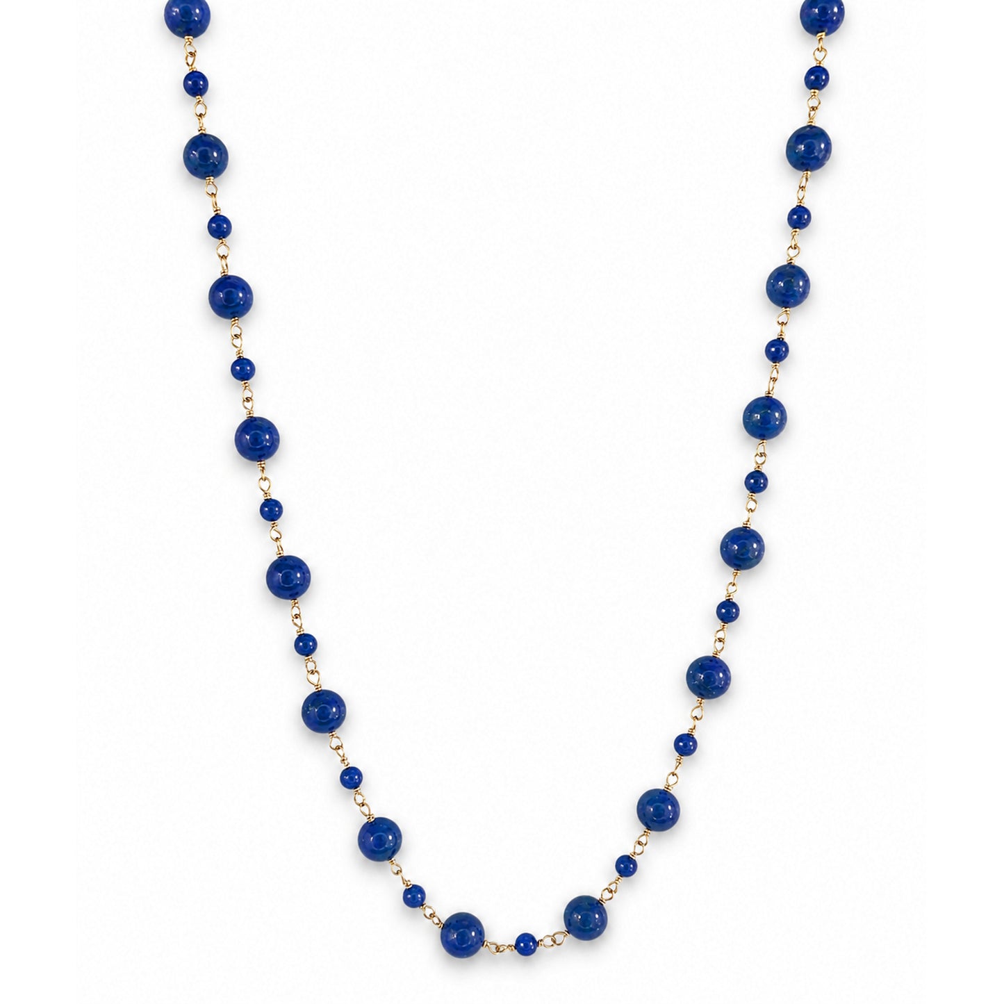 14k Lapis 1x1 Alternate Link Necklace