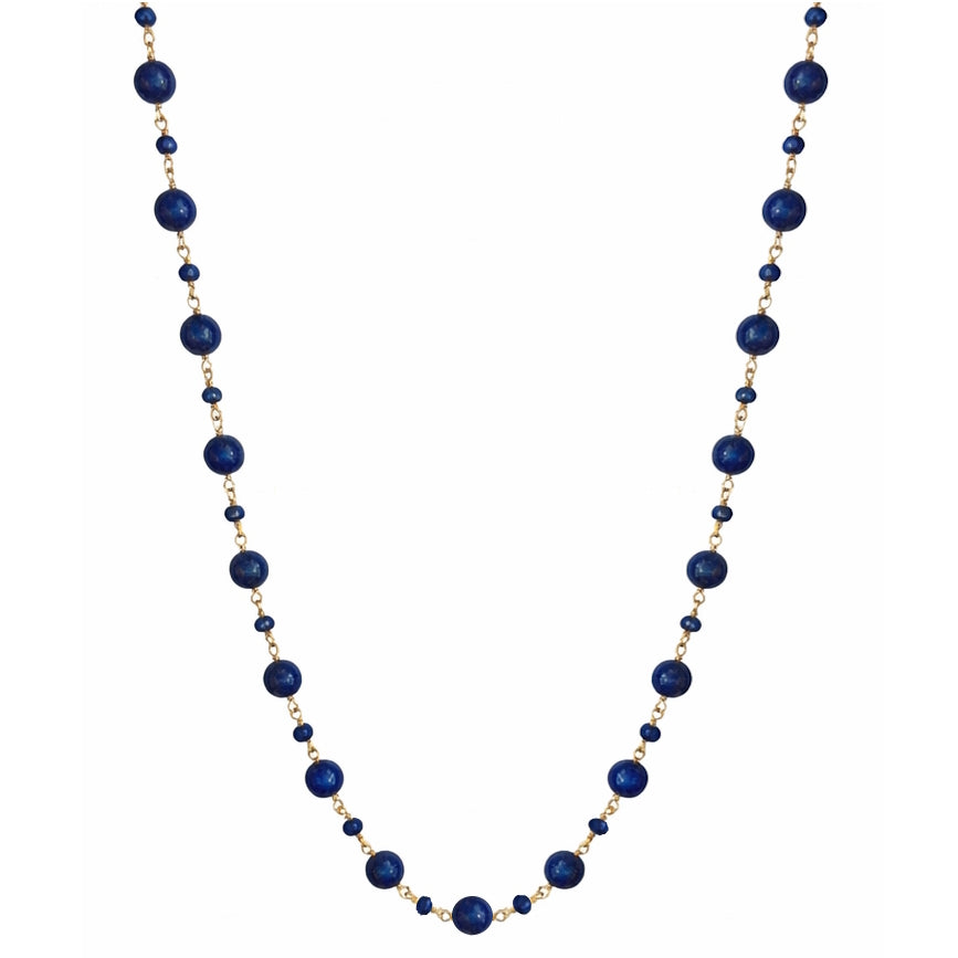 14k Lapis 1x1 Alternate Link Necklace