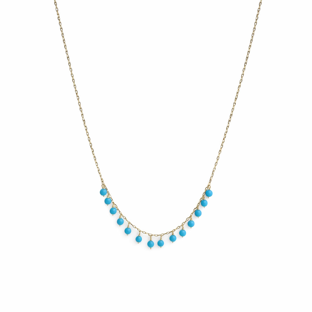 14k Turquoise Dangle Necklace