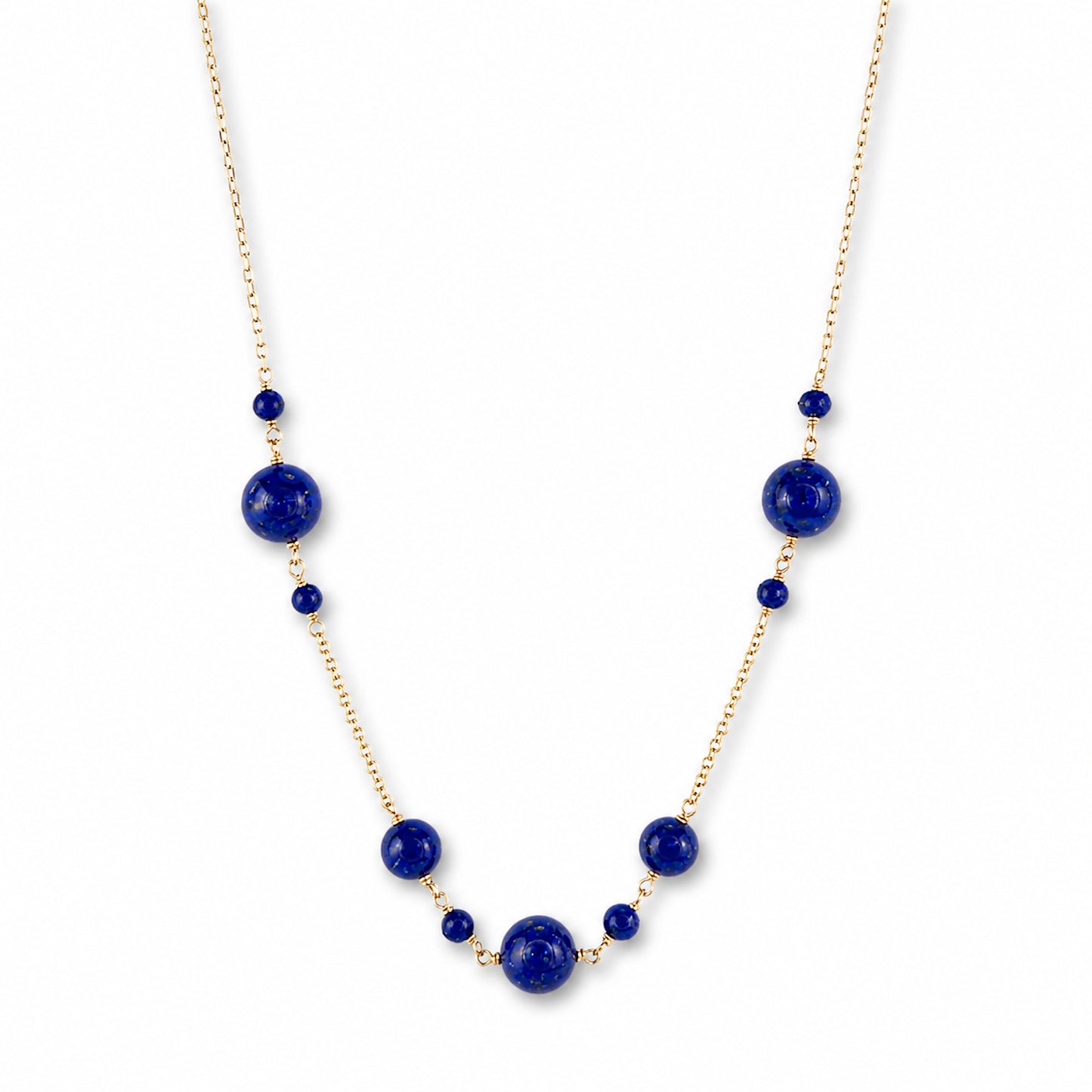 14k Lapis Station Necklace