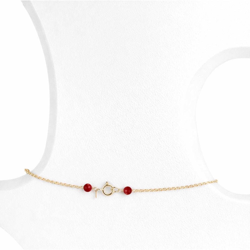 14k Red Coral Station Necklace