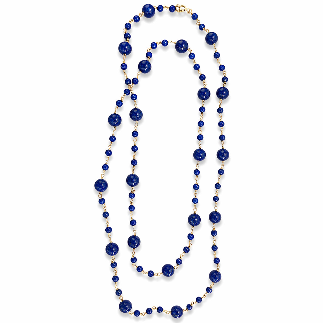 14k Lapis Station Link Necklace