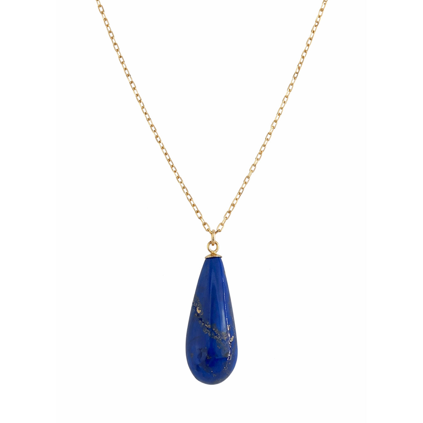 14k Lapis Drop Necklace