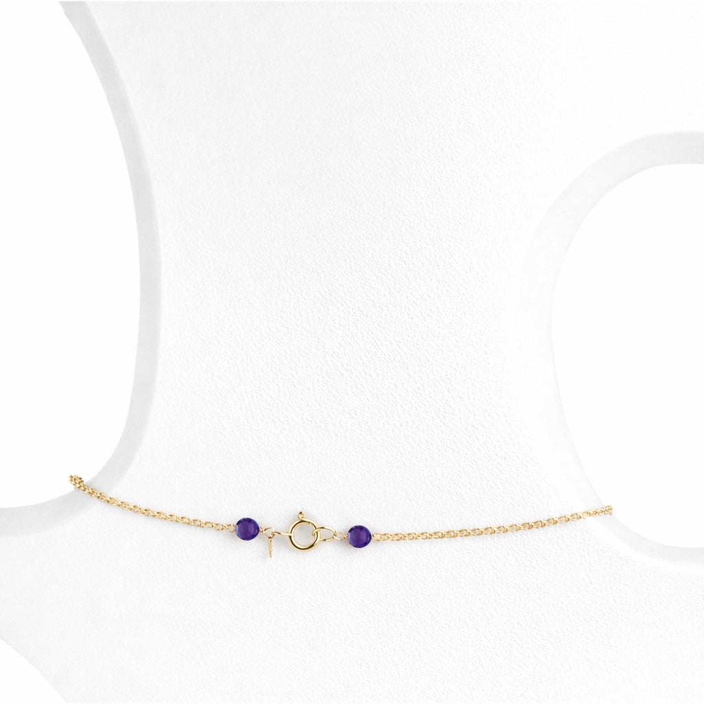 14k Amethyst 7 Trillion Front Necklace