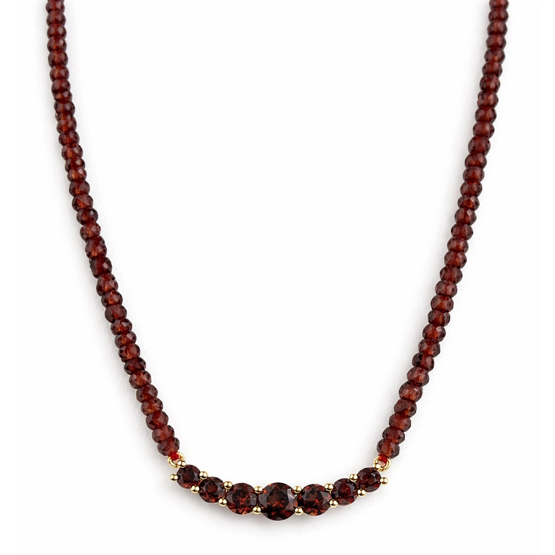 14k Garnet or Citrine Curved Bar Necklace