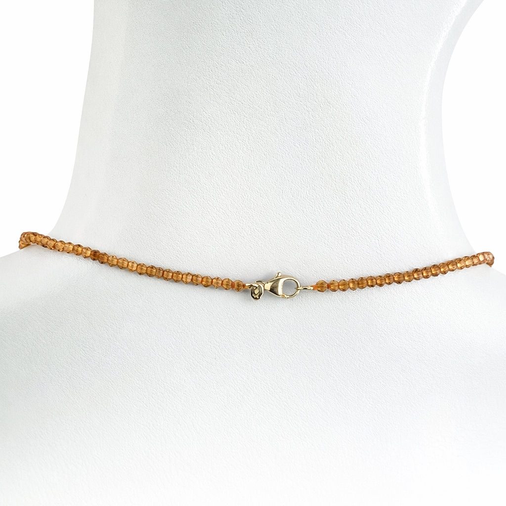 14k Garnet or Citrine Curved Bar Necklace
