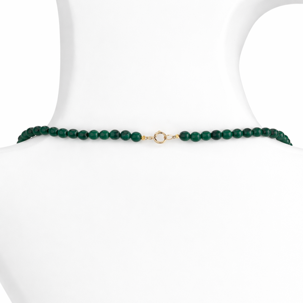 14k Malachite with Coin Center Necklace