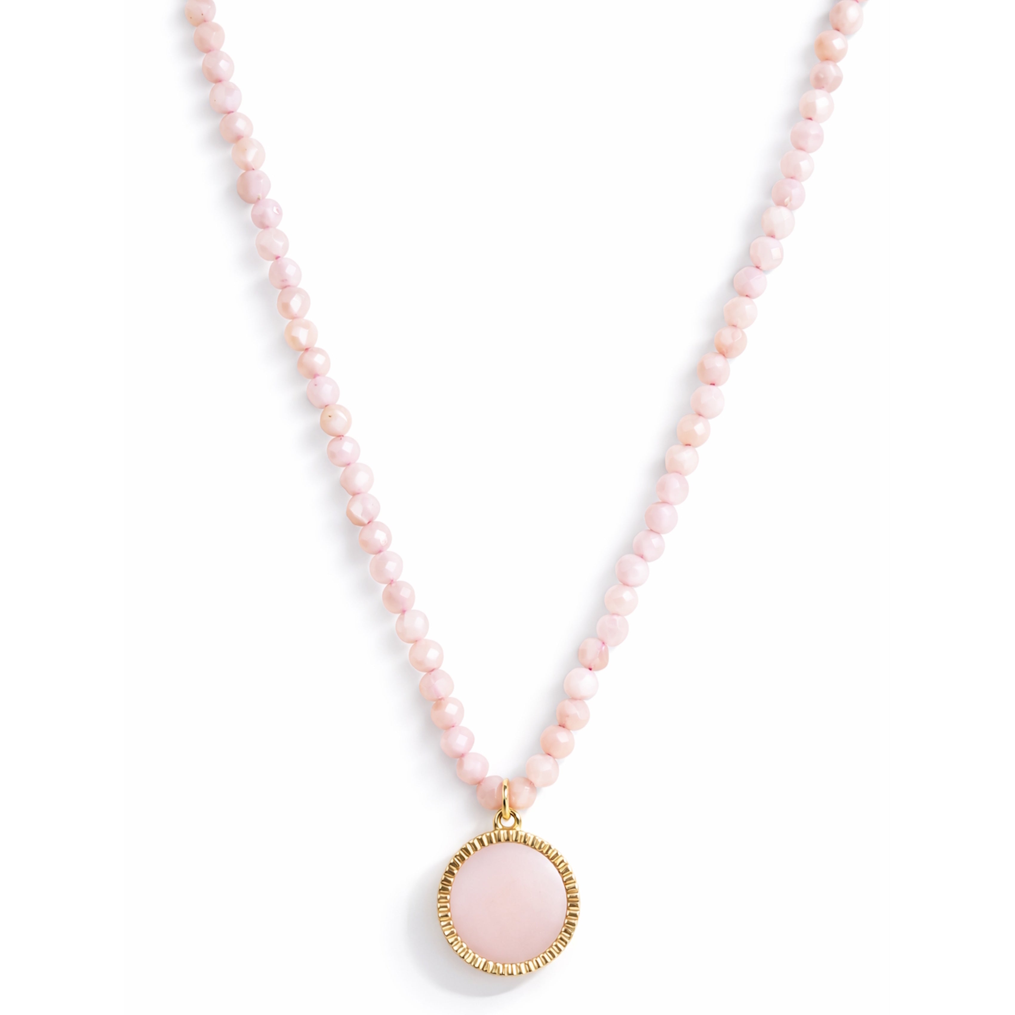 14k Gemstones Small Beads with Mix Pendant Necklace