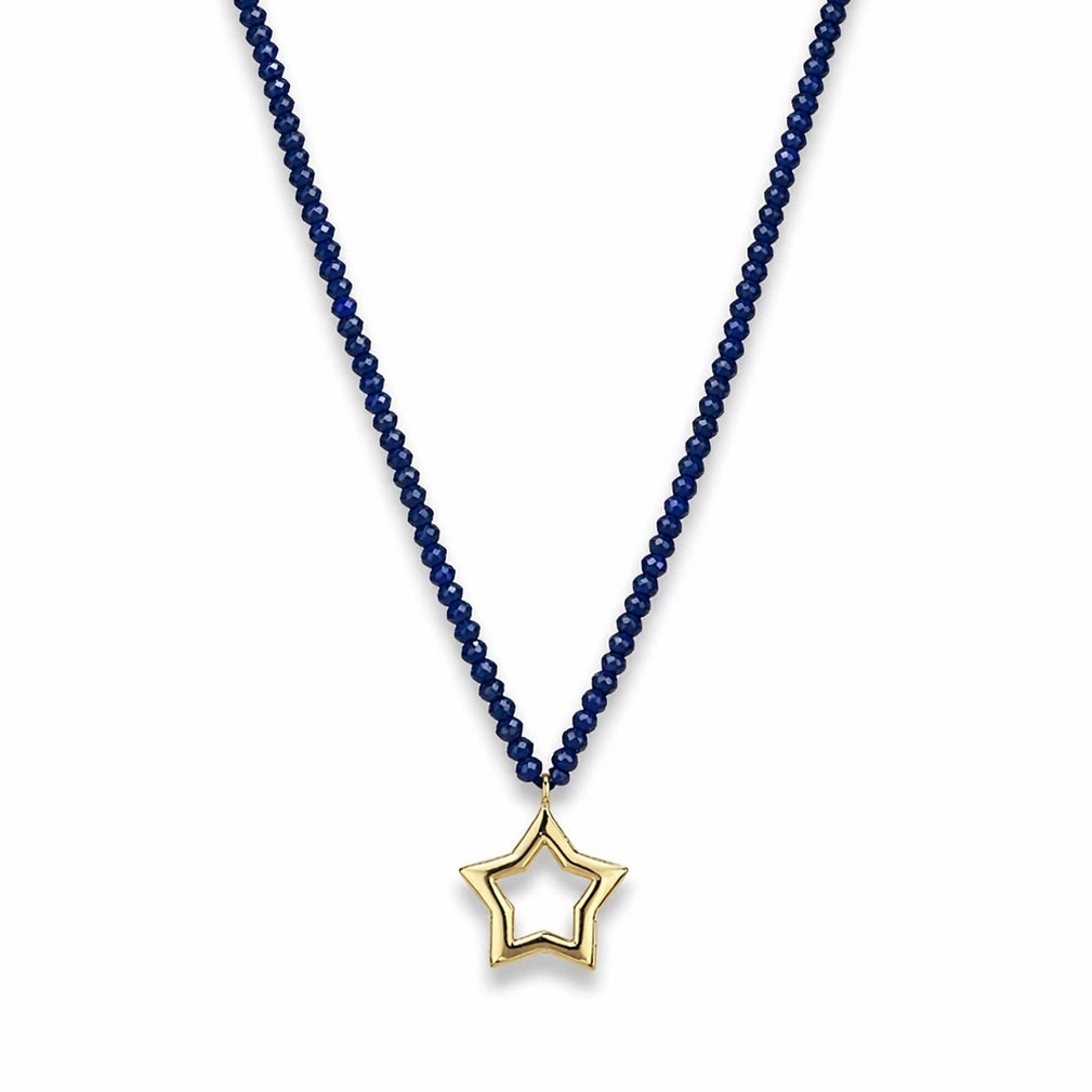 14k Gemstones Small Beads with Mix Pendant Necklace
