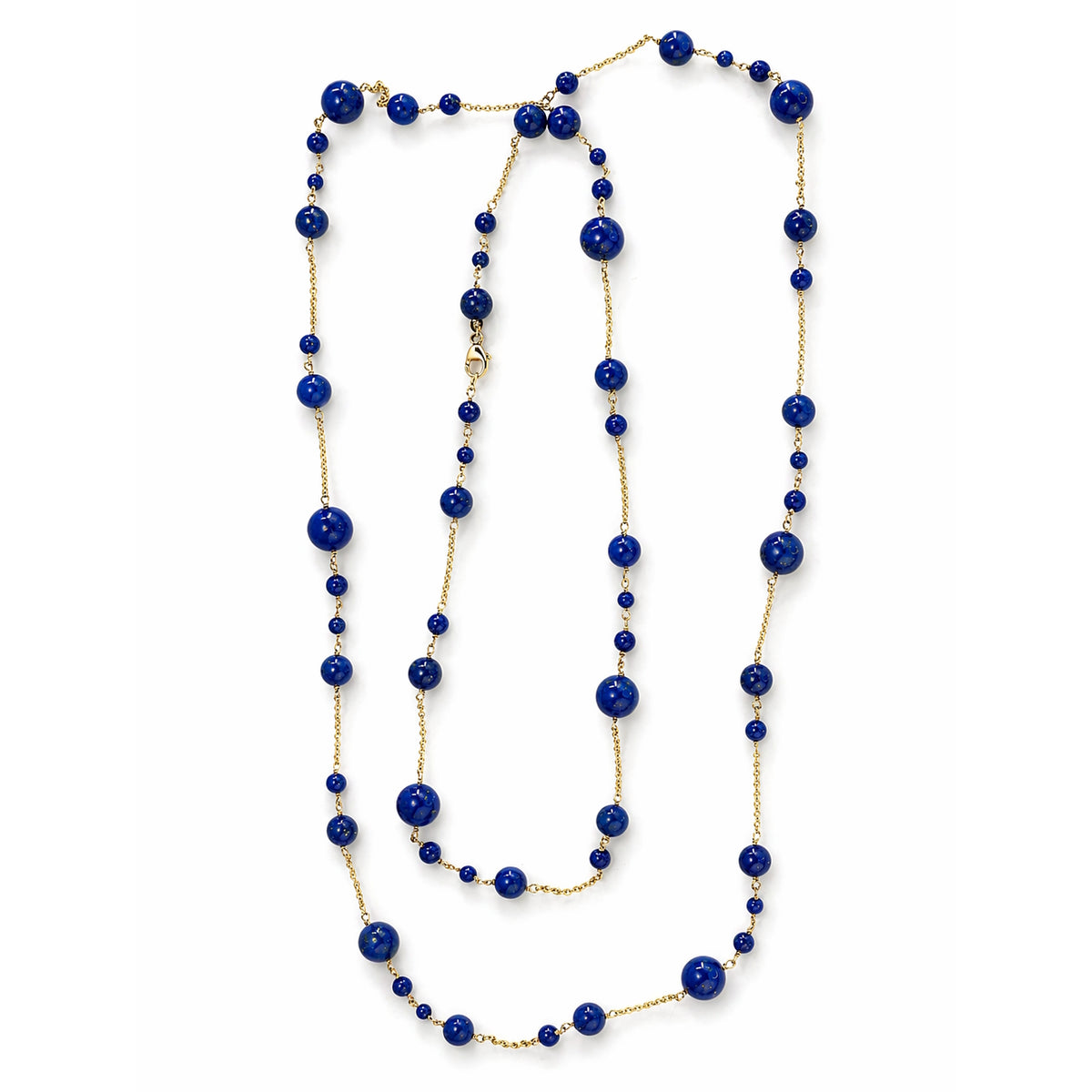 14k Lapis Station Link Necklace
