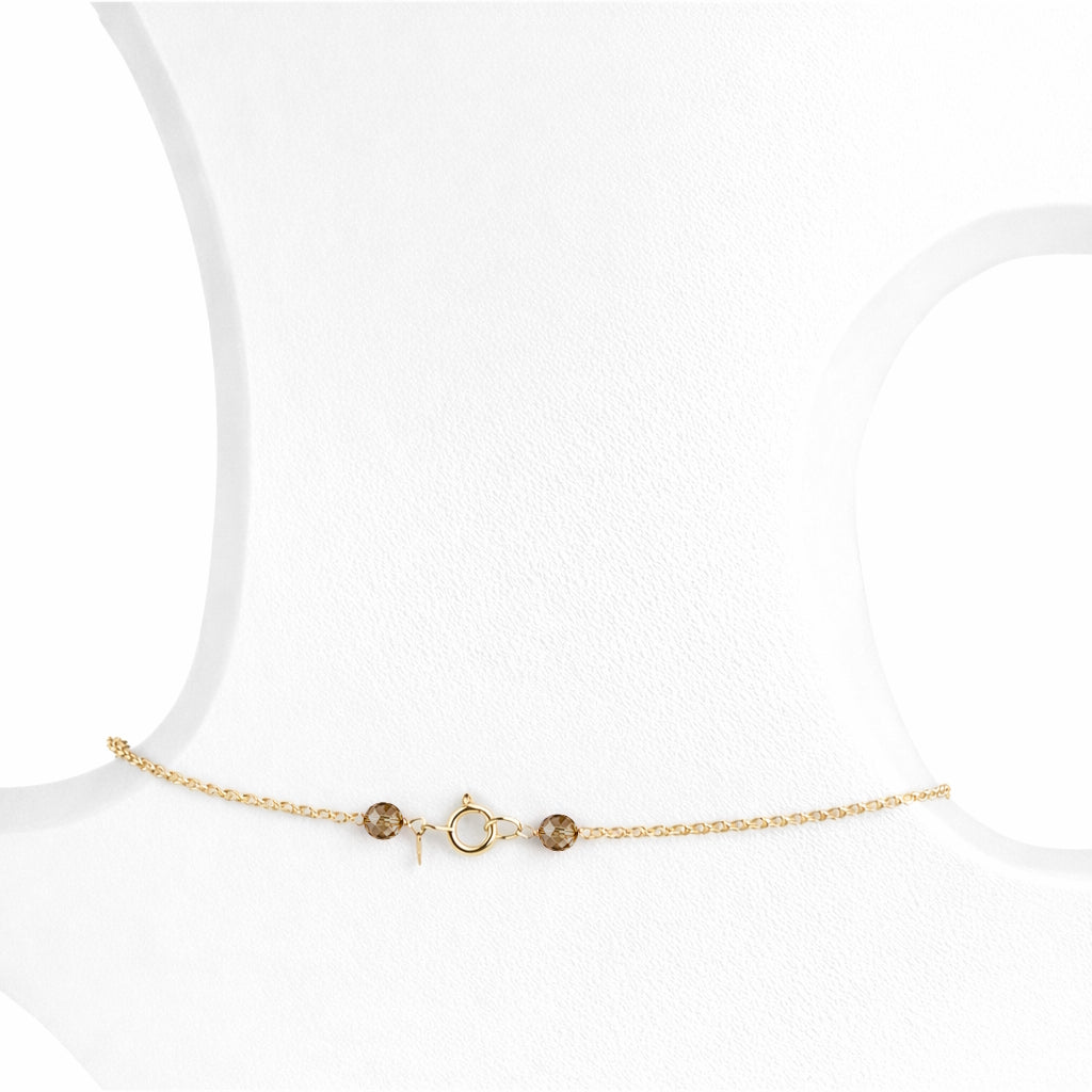 14k Champagne Quartz 7 Trillion Shape Center Necklace