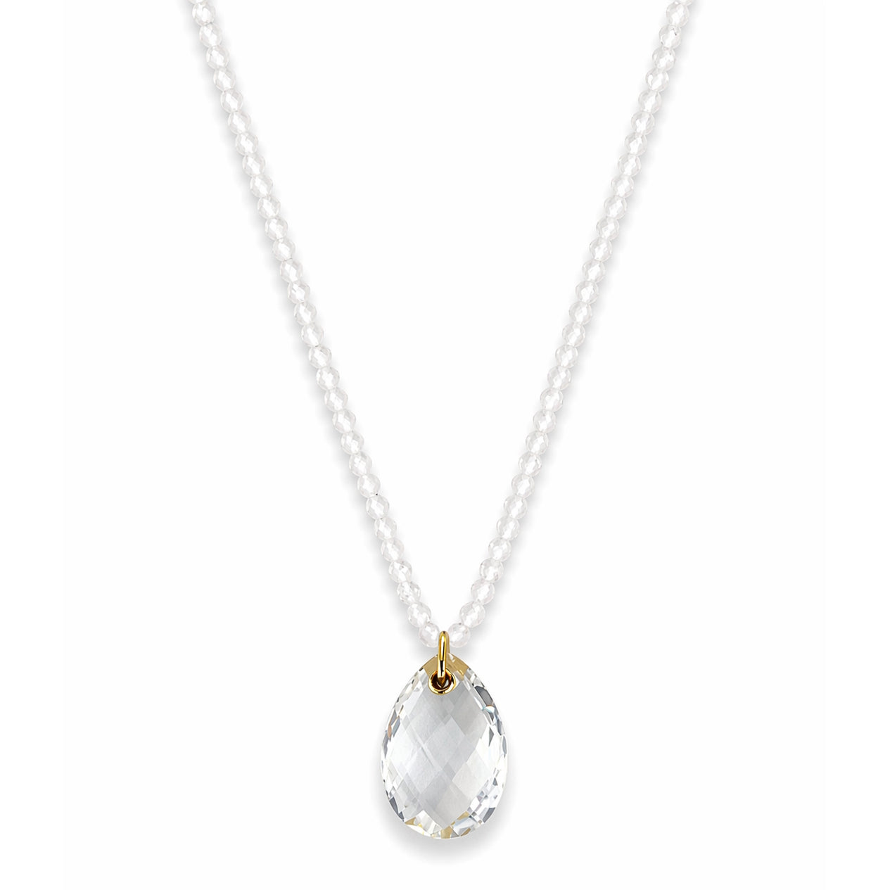 14k Gemstones Small Beads with Mix Pendant Necklace
