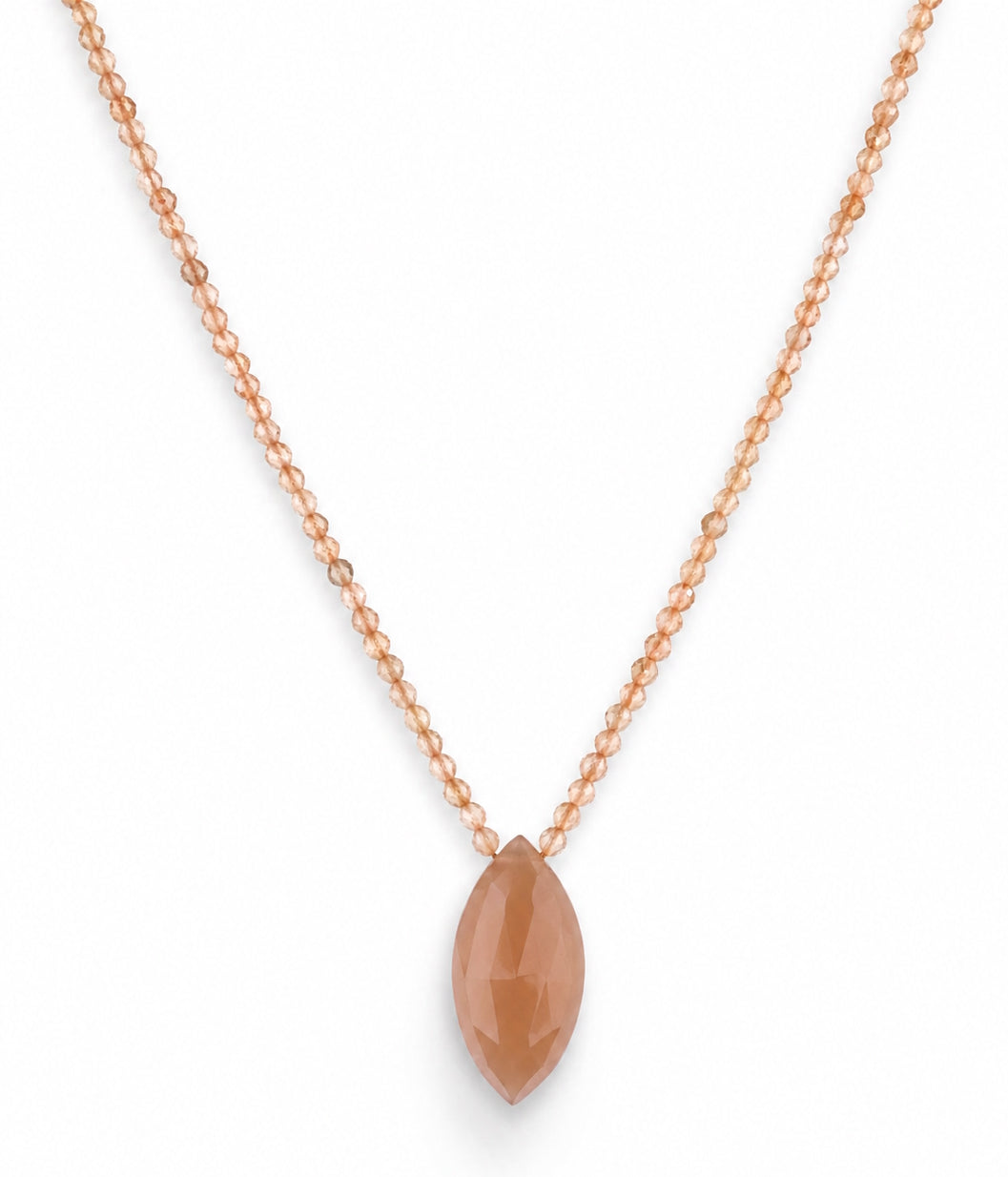 14k Gemstones Small Beads with Mix Pendant Necklace