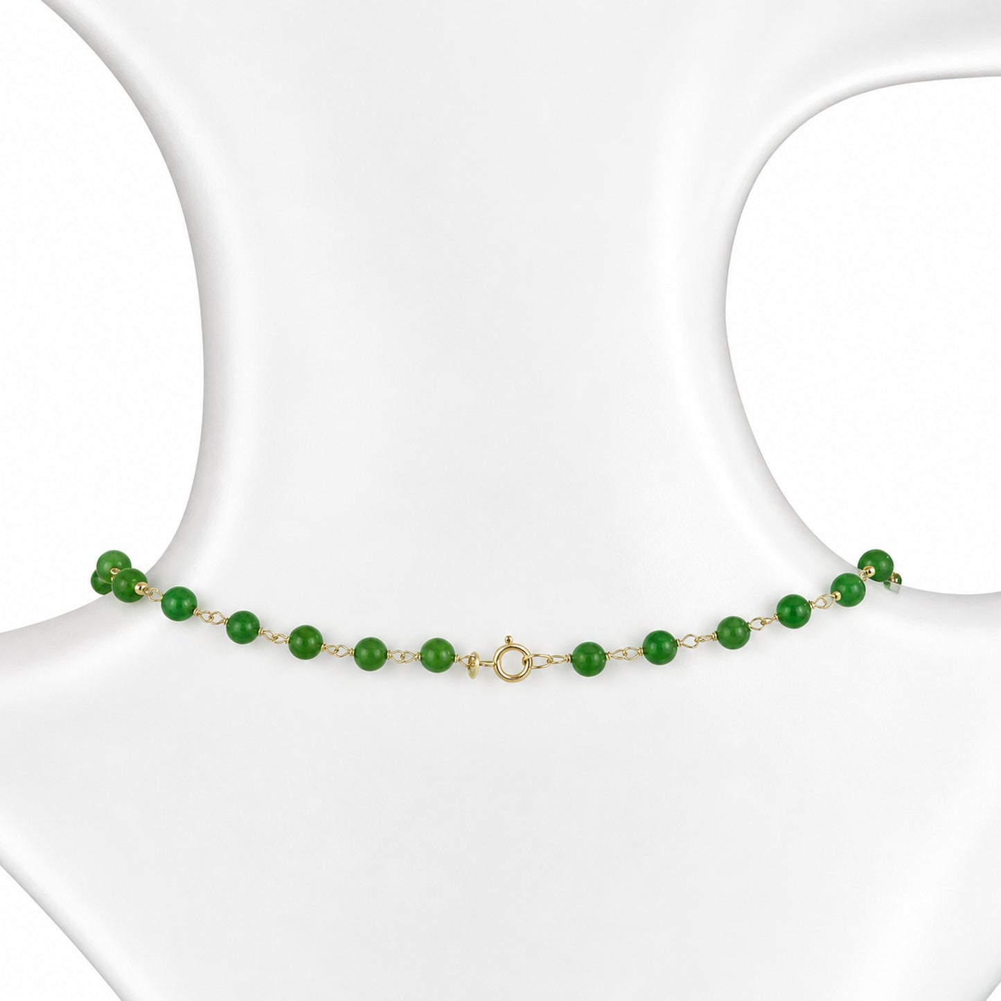 14k Green Jade with Large Elephant Pendant Necklace