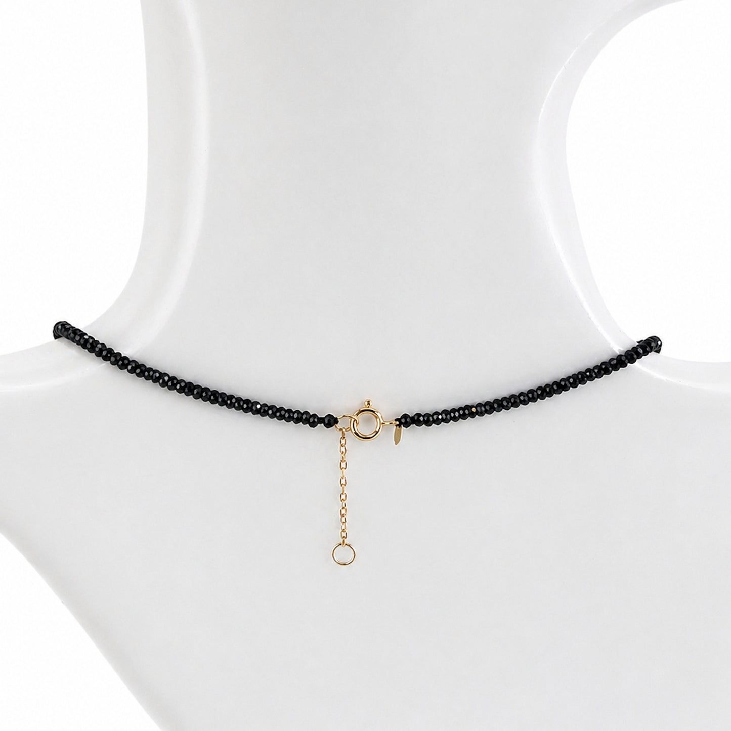 14k Black Spinel 7 Gold Coin Drop Necklace