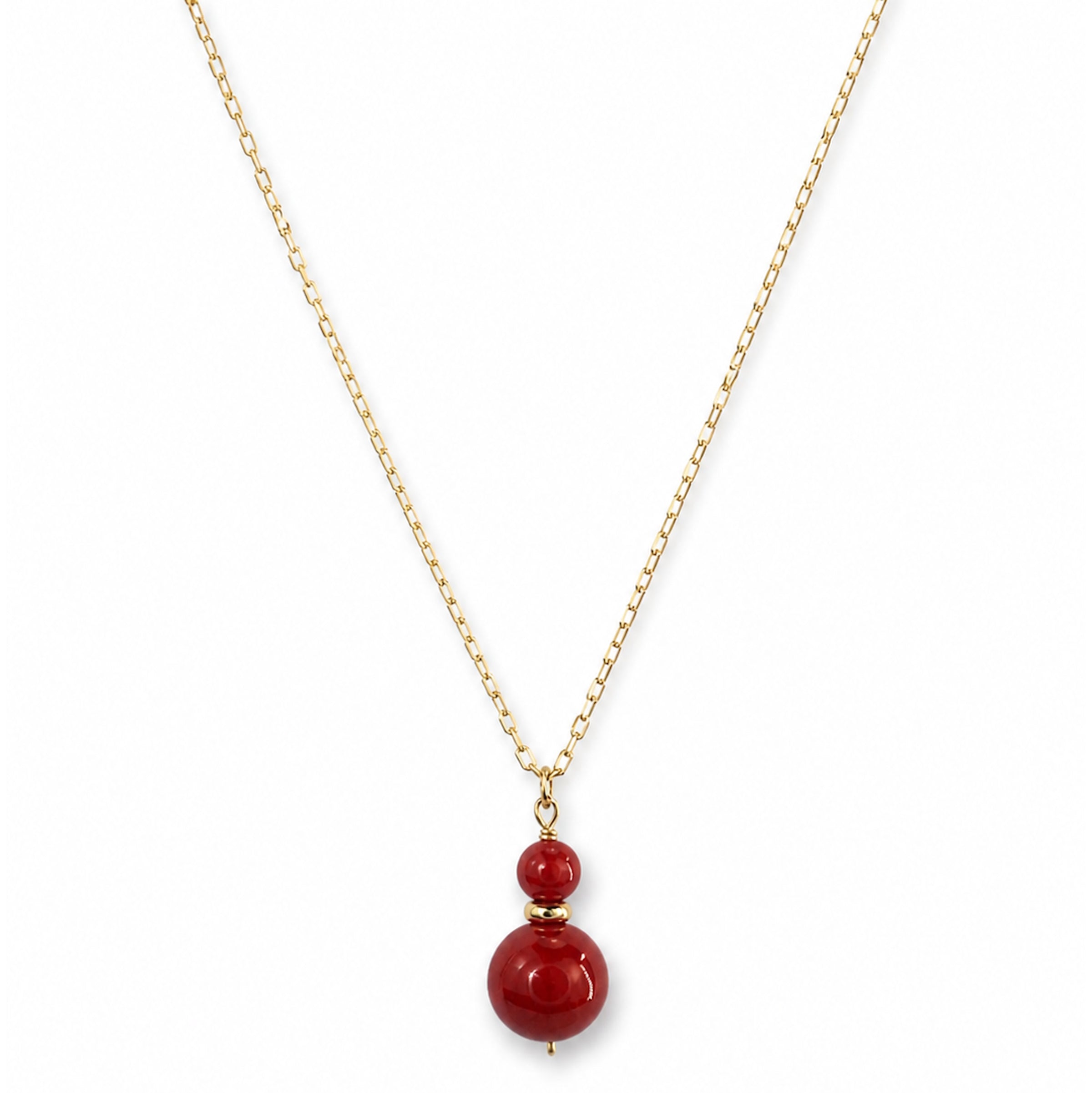 14k Red Coral Pendant Necklace