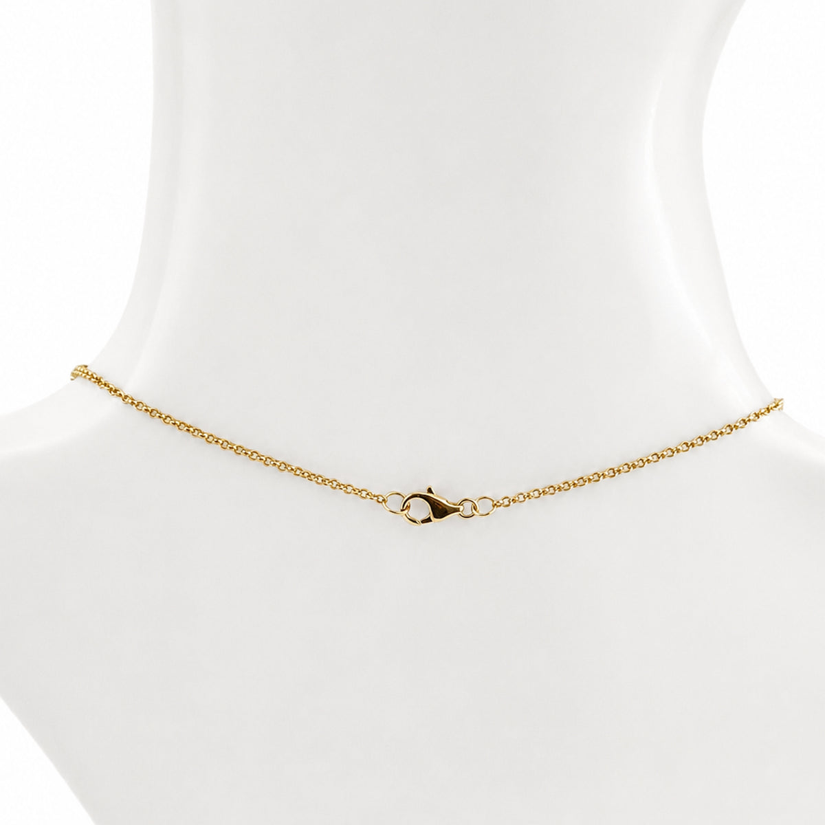 14k Garnet Paperclip Pear Shape Pendant Necklace