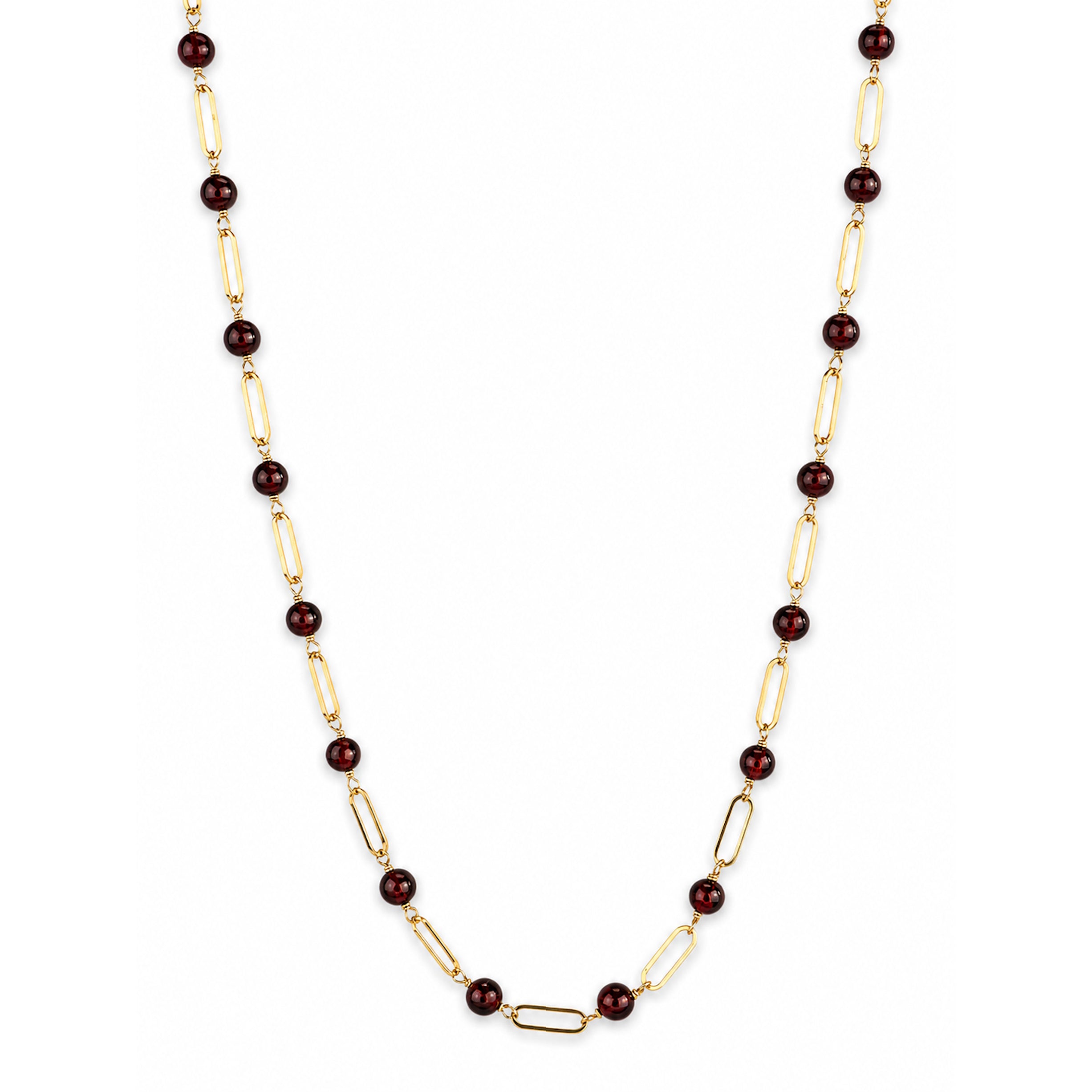 14k Gemstones Paperclip 1x1 Necklace