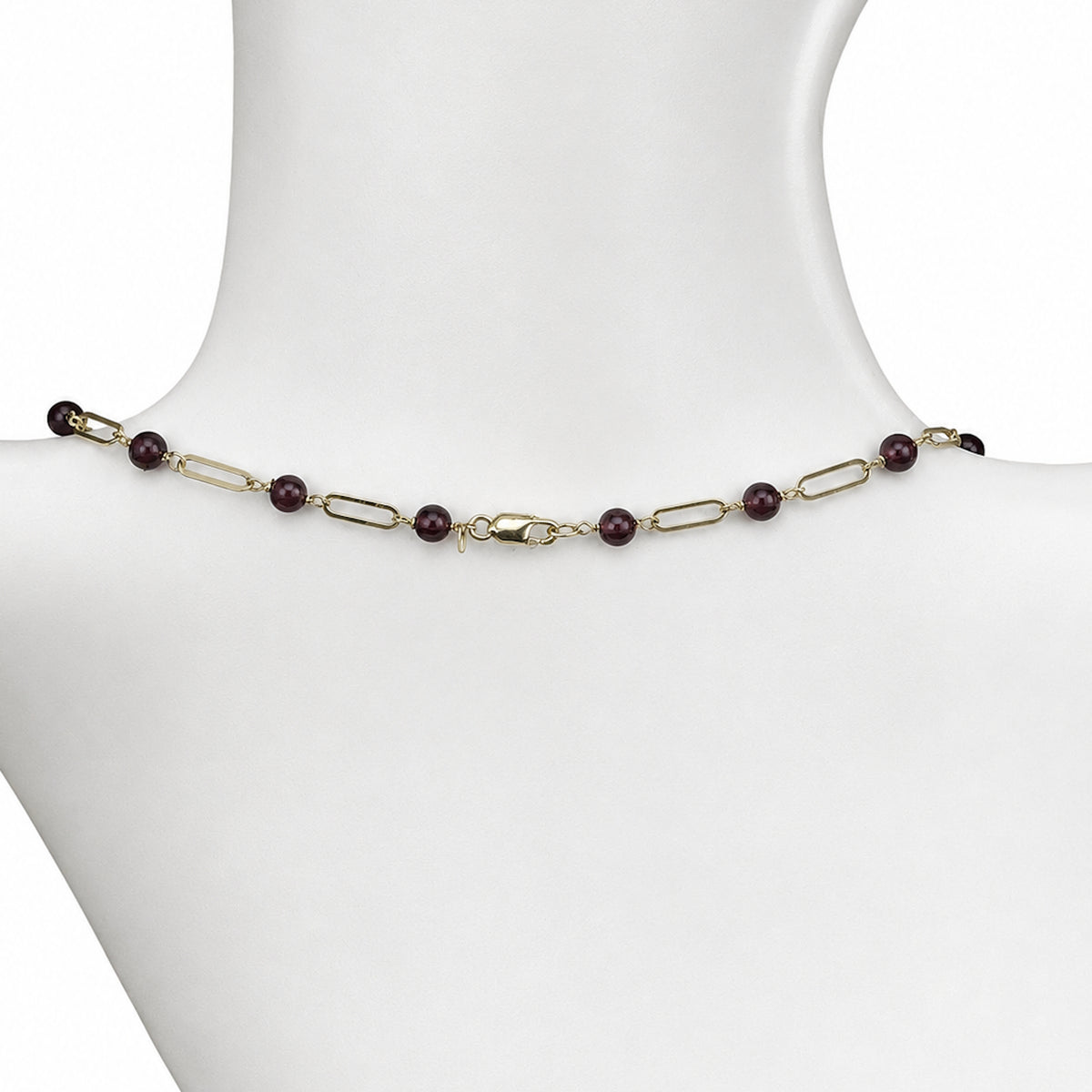 14k Gemstones Paperclip 1x1 Necklace