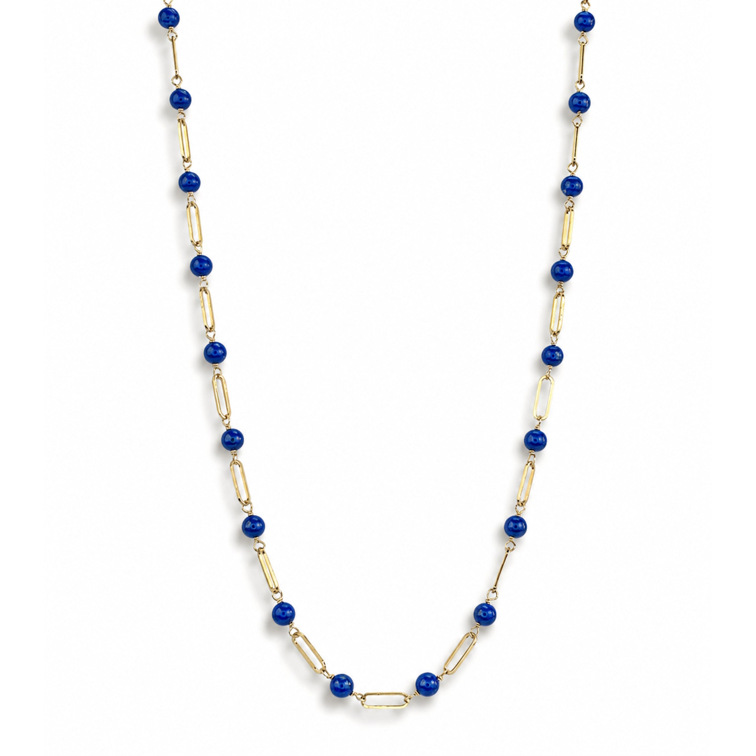 14k Gemstones Paperclip 1x1 Necklace