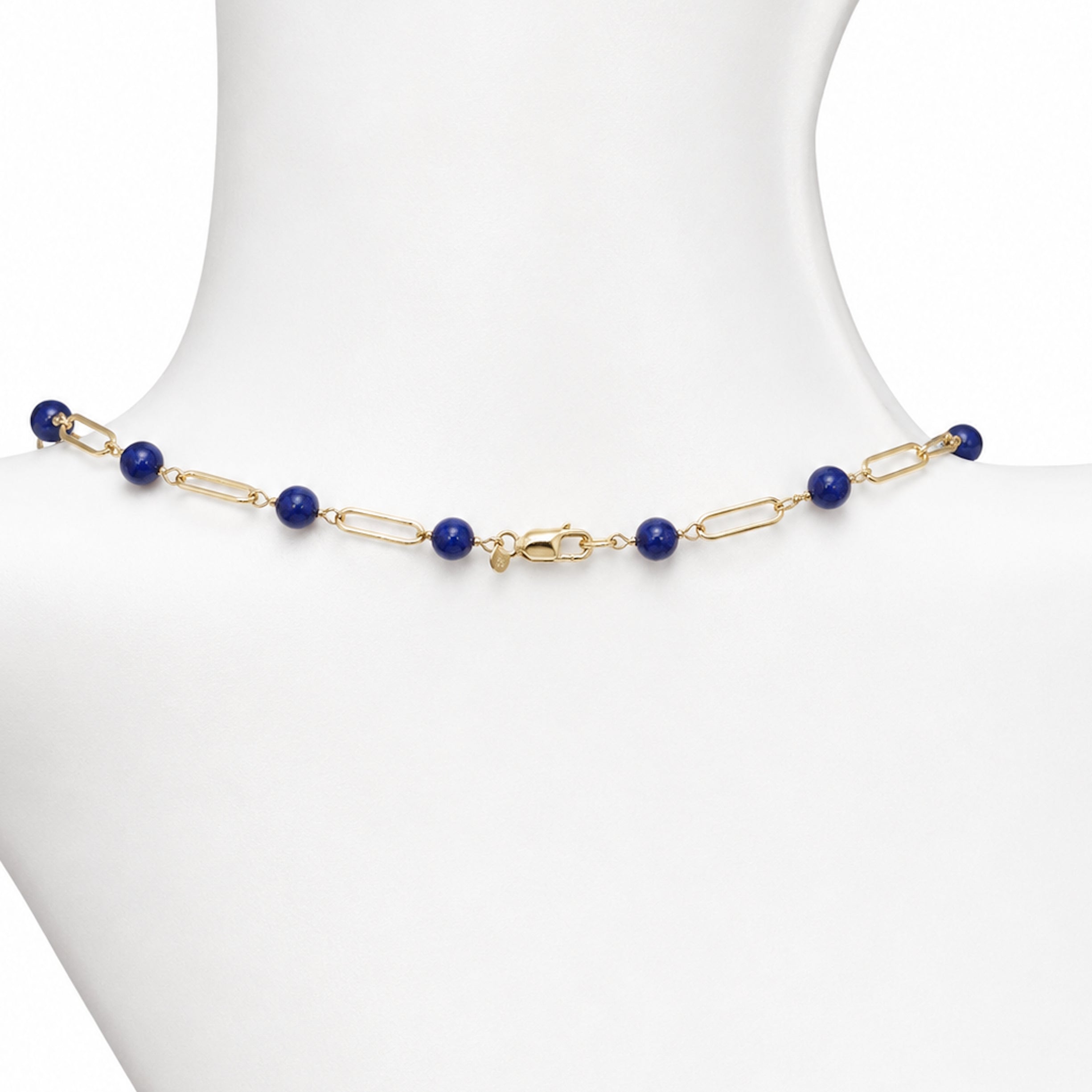 14k Gemstones Paperclip 1x1 Necklace