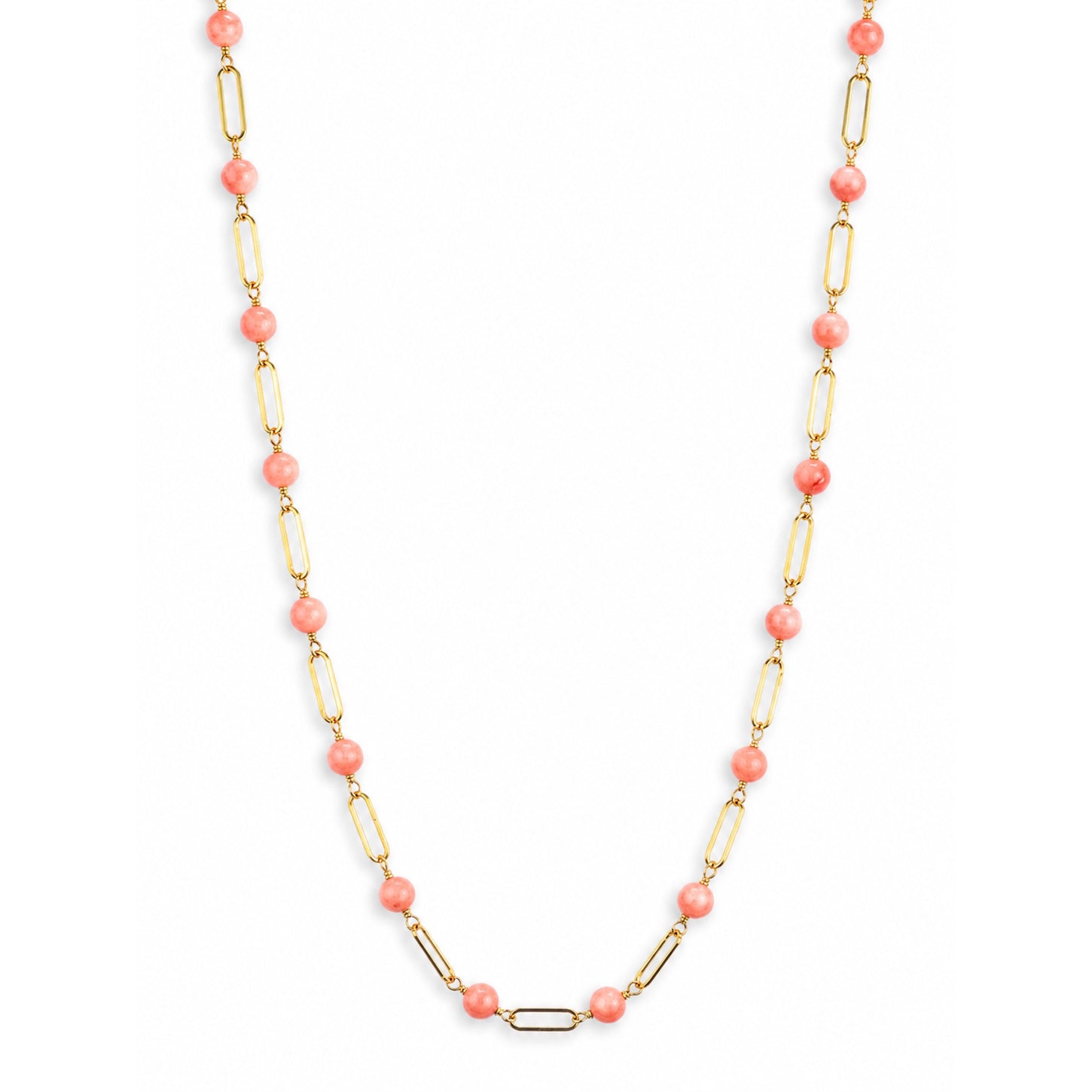 14k Gemstones Paperclip 1x1 Necklace
