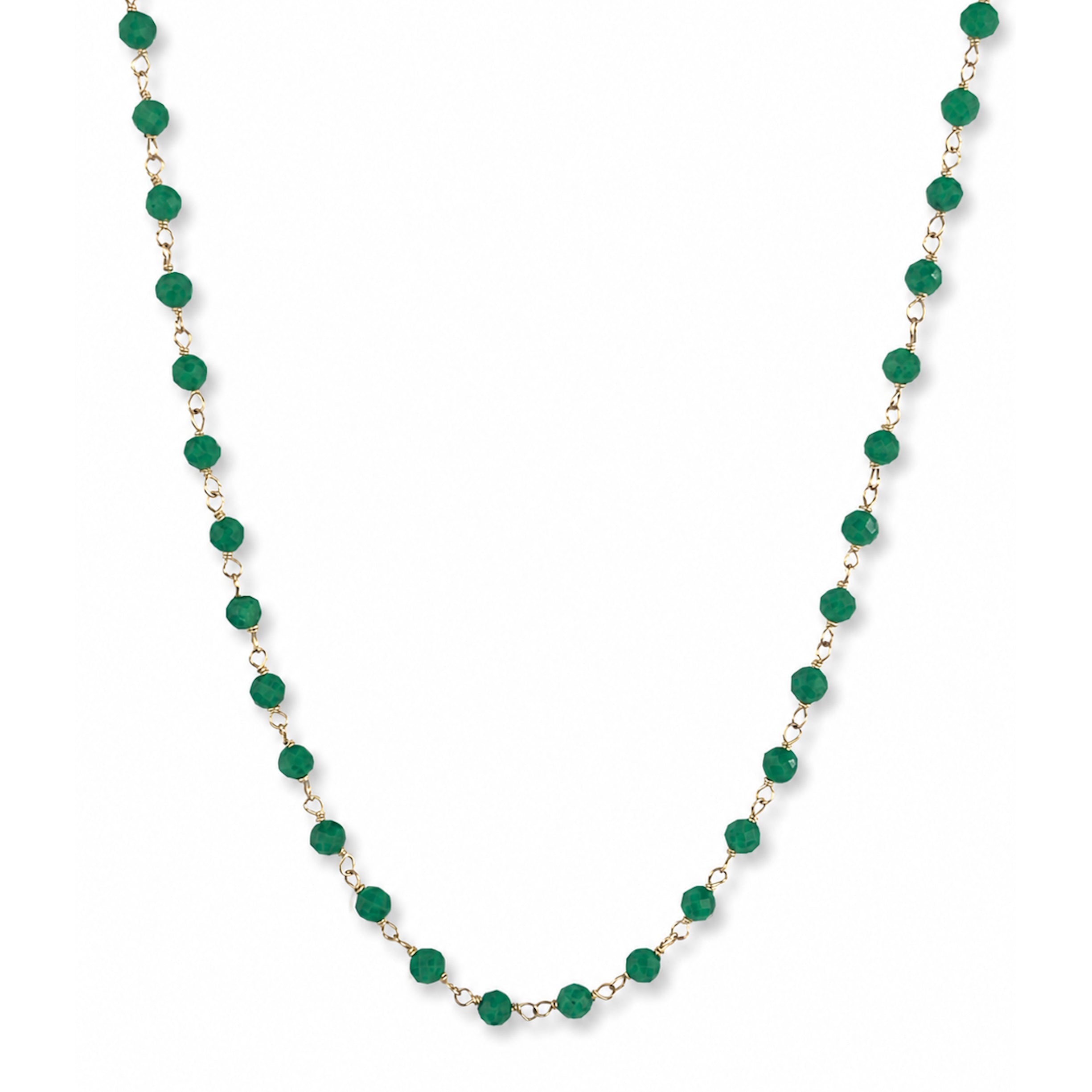 14k Dyed Gemstones Link Necklace