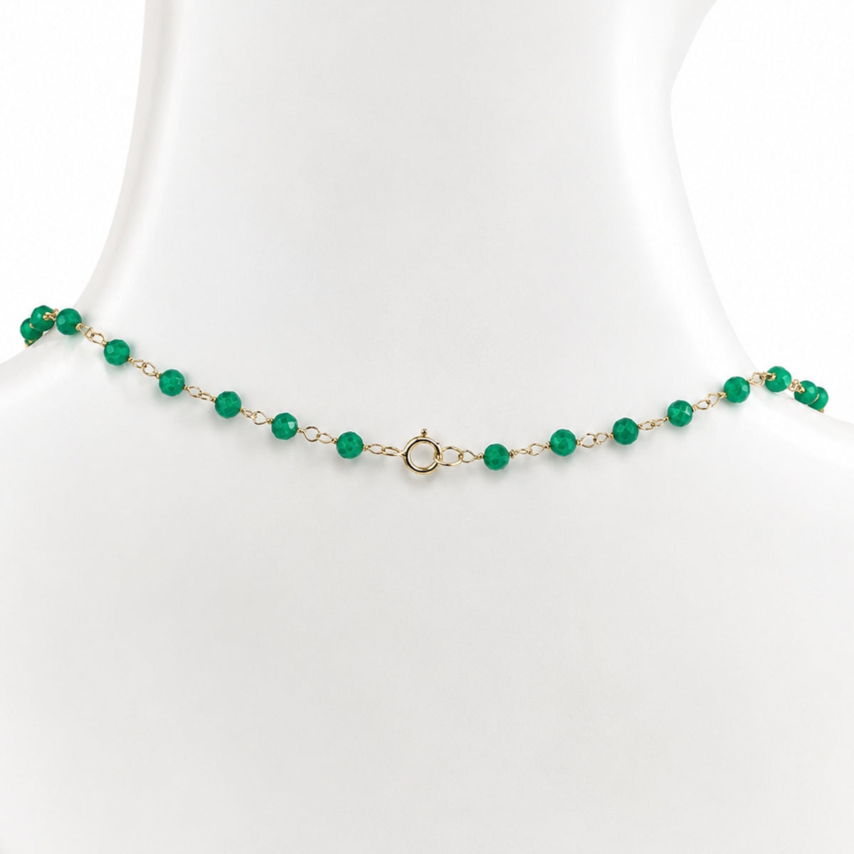 14k Dyed Gemstones Link Necklace