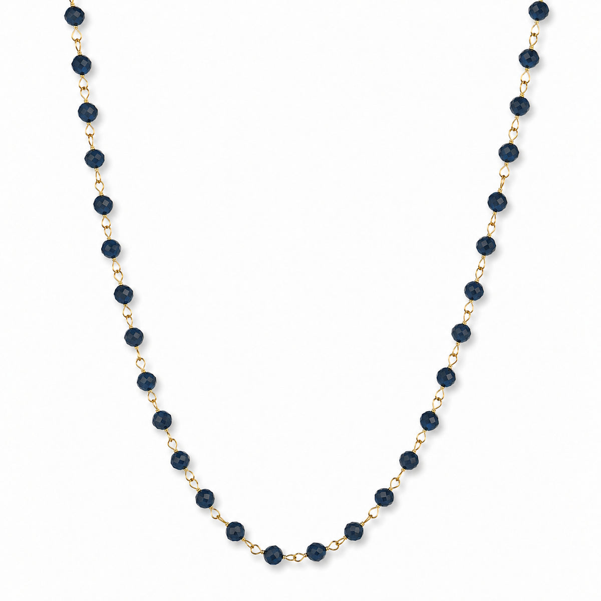14k Dyed Gemstones Link Necklace