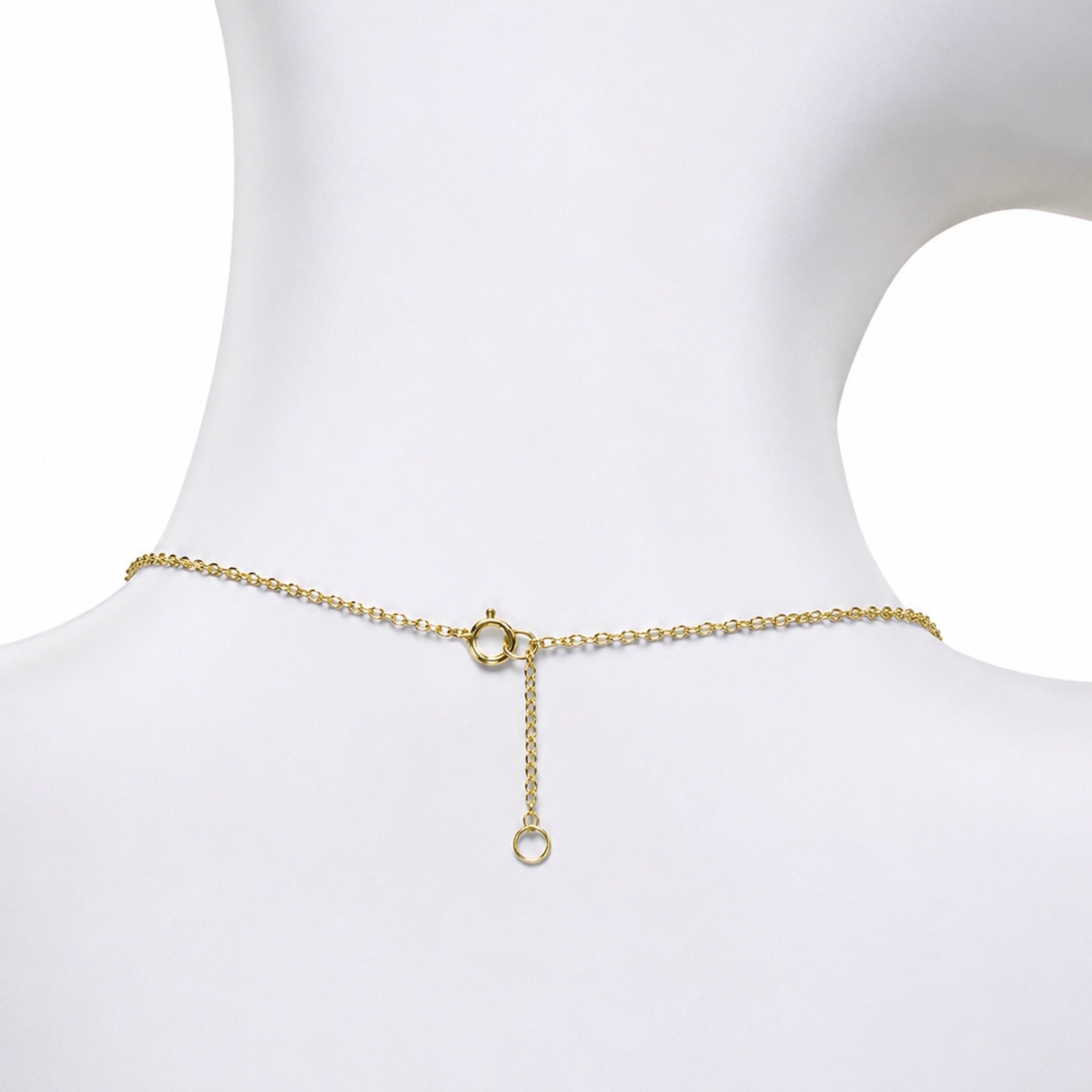14k Garnet Dangle Square Bezel Center Necklace