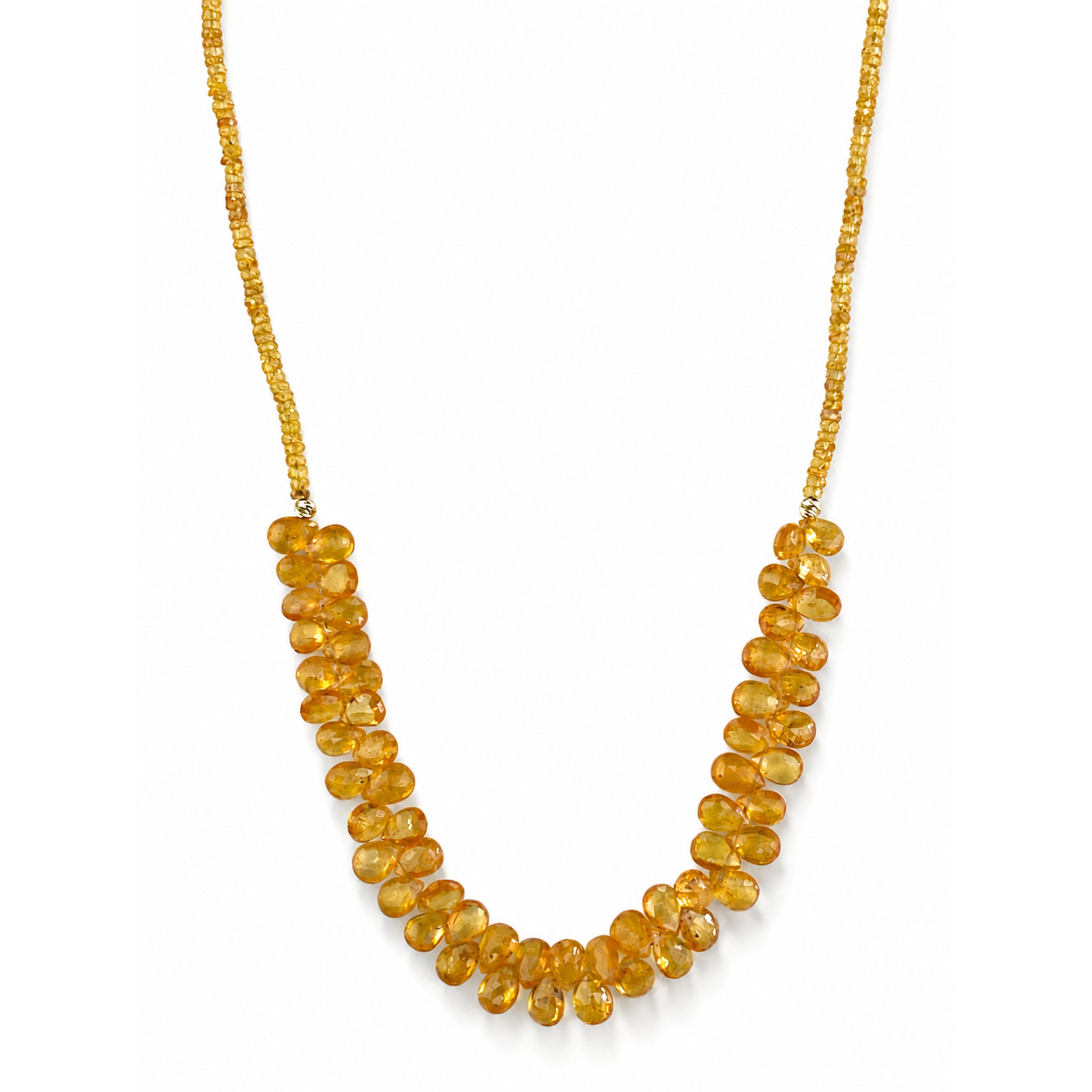14k Mandarin Garnet Cluster Necklace