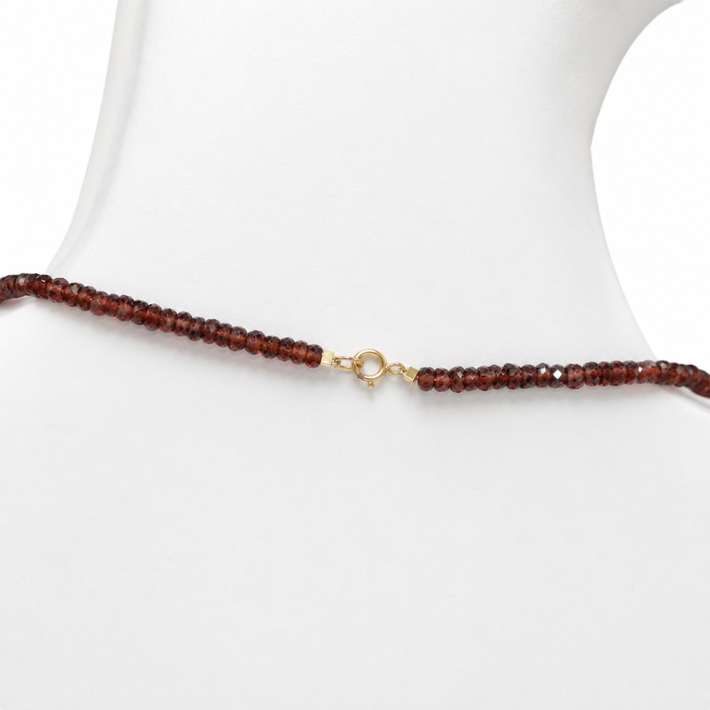 14k Garnet Gold Ball Drop Pendant Necklace