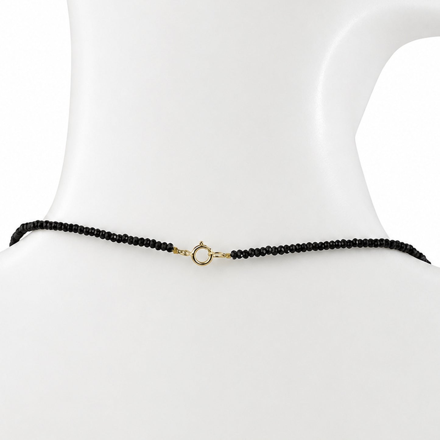 14k Black Spinel Gold Ball & Black Onyx Pendant Necklace