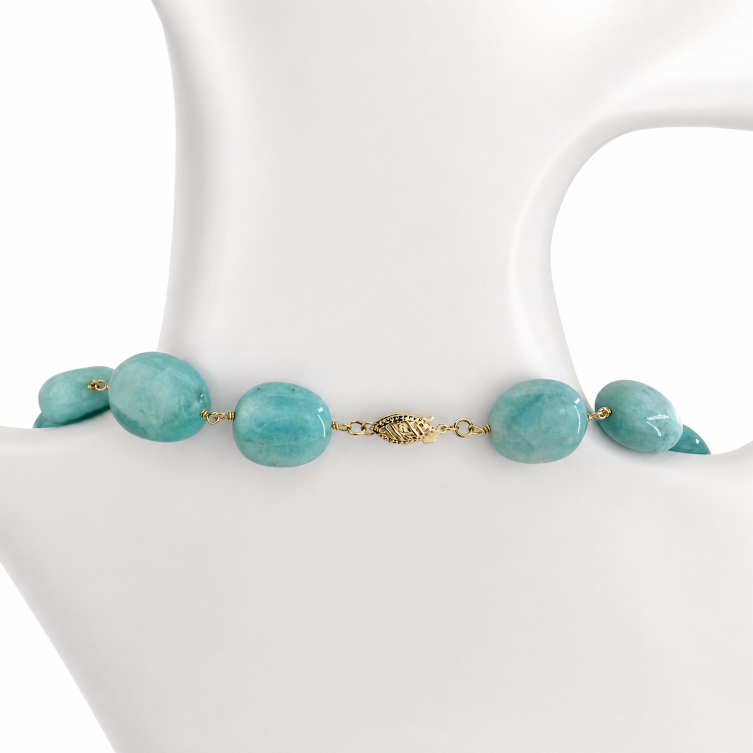 14k Amazonite Nugget Link Necklace